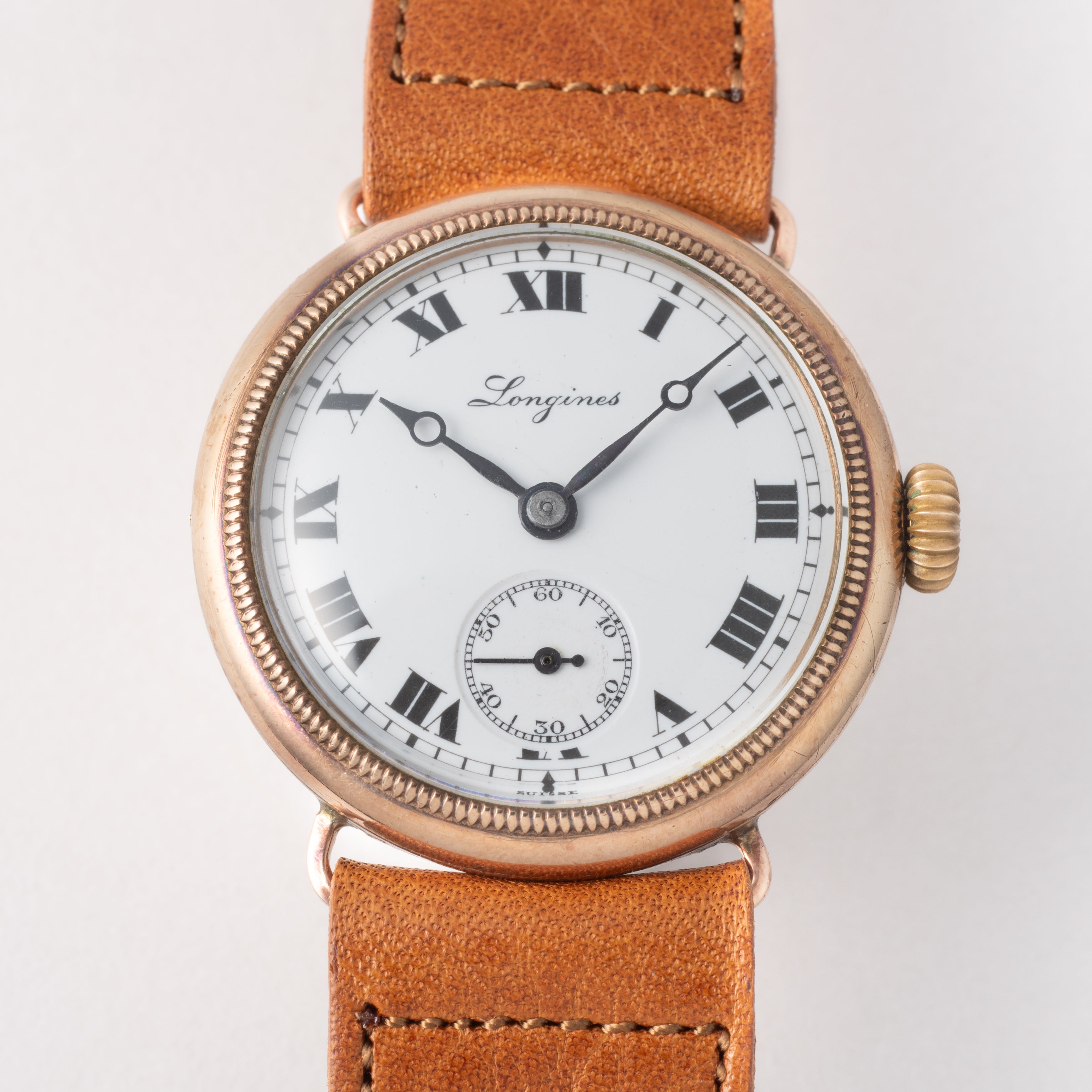 ロンジン ポーセリンダイヤル 1920年代製 9金無垢 手巻き Cal.11.84N 純正尾錠付き