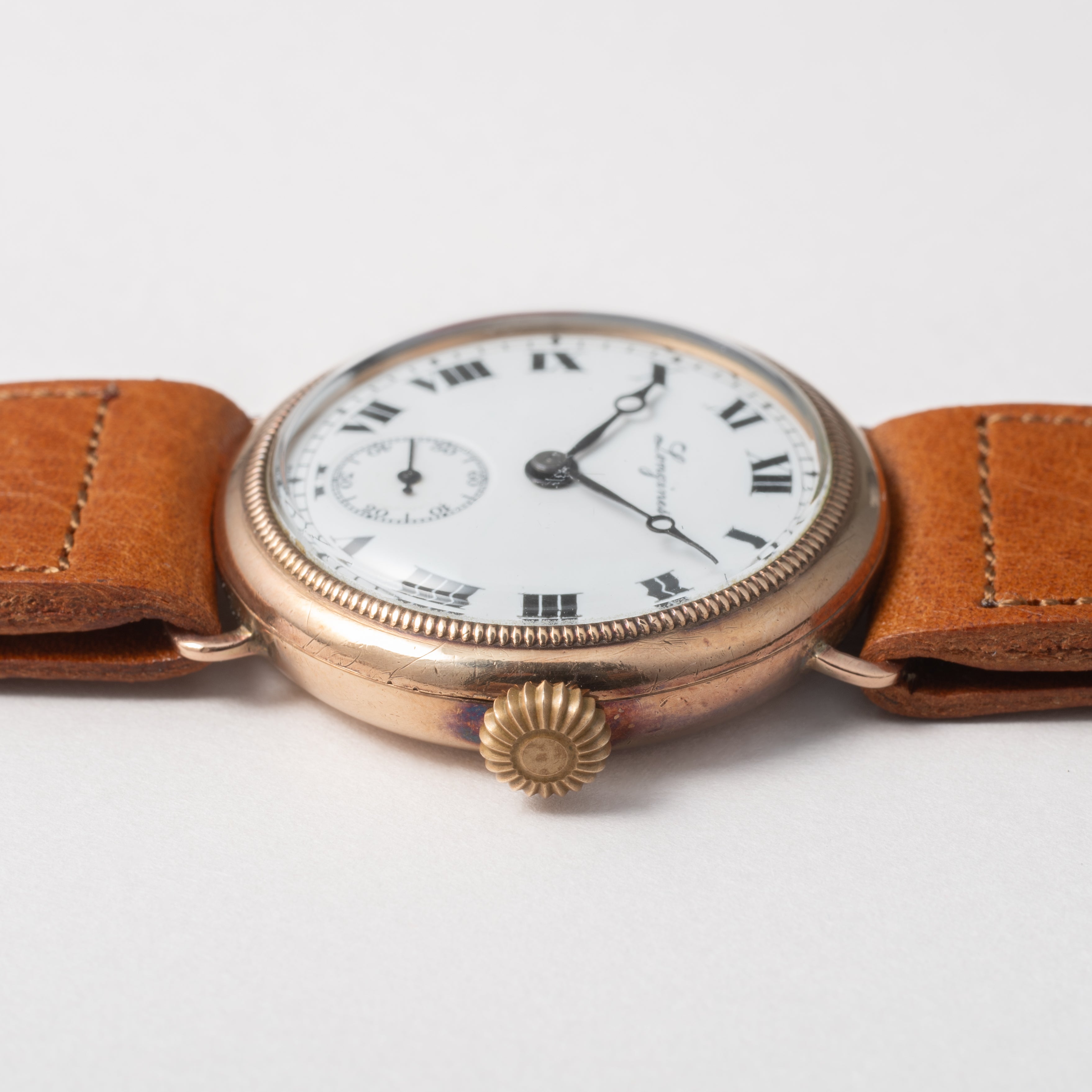 ロンジン ポーセリンダイヤル 1920年代製 9金無垢 手巻き Cal.11.84N 純正尾錠付き