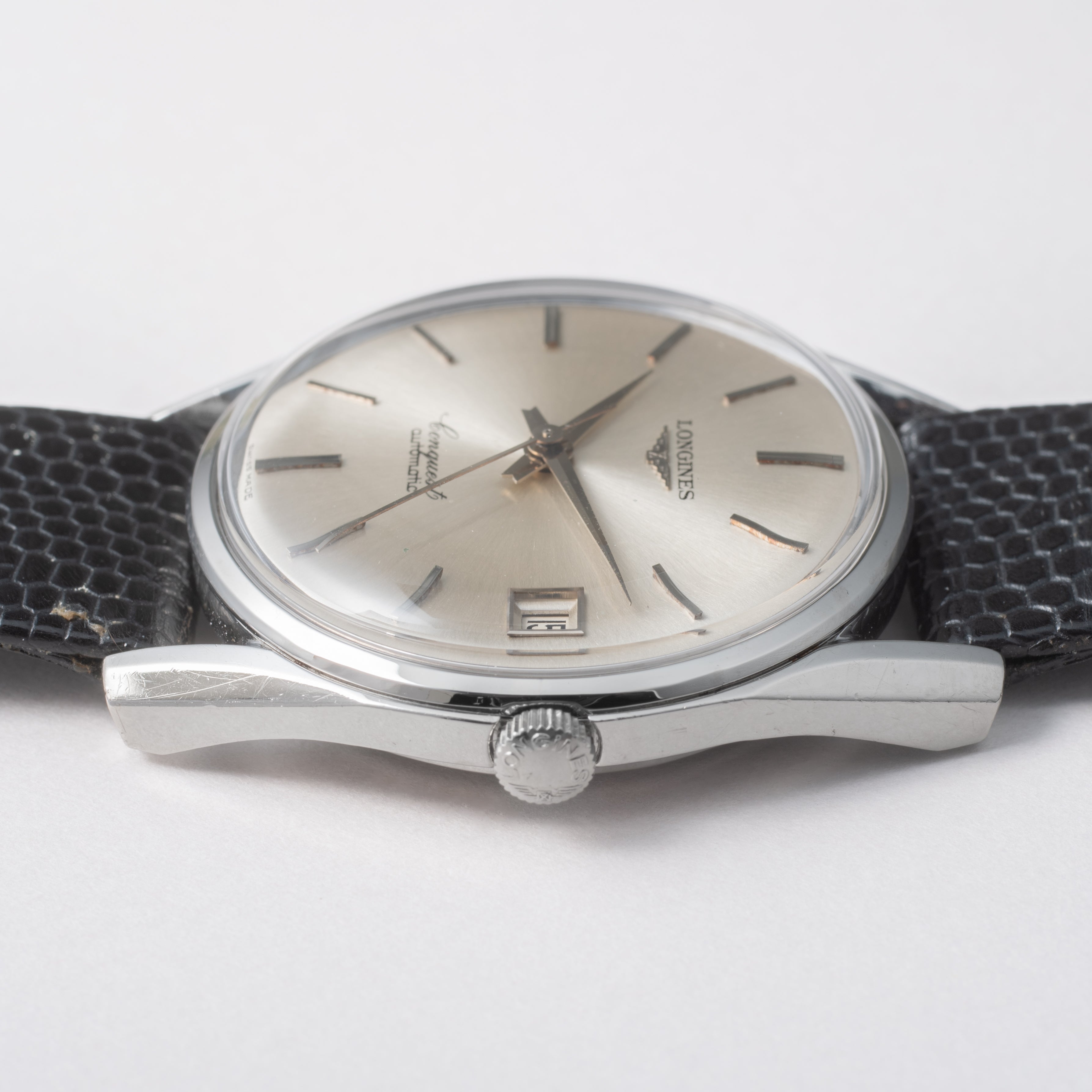 ロンジン コンクエスト1960年代製 Ref.7171-5 ステンレスモデル 純正革ベルト、純正尾錠付き