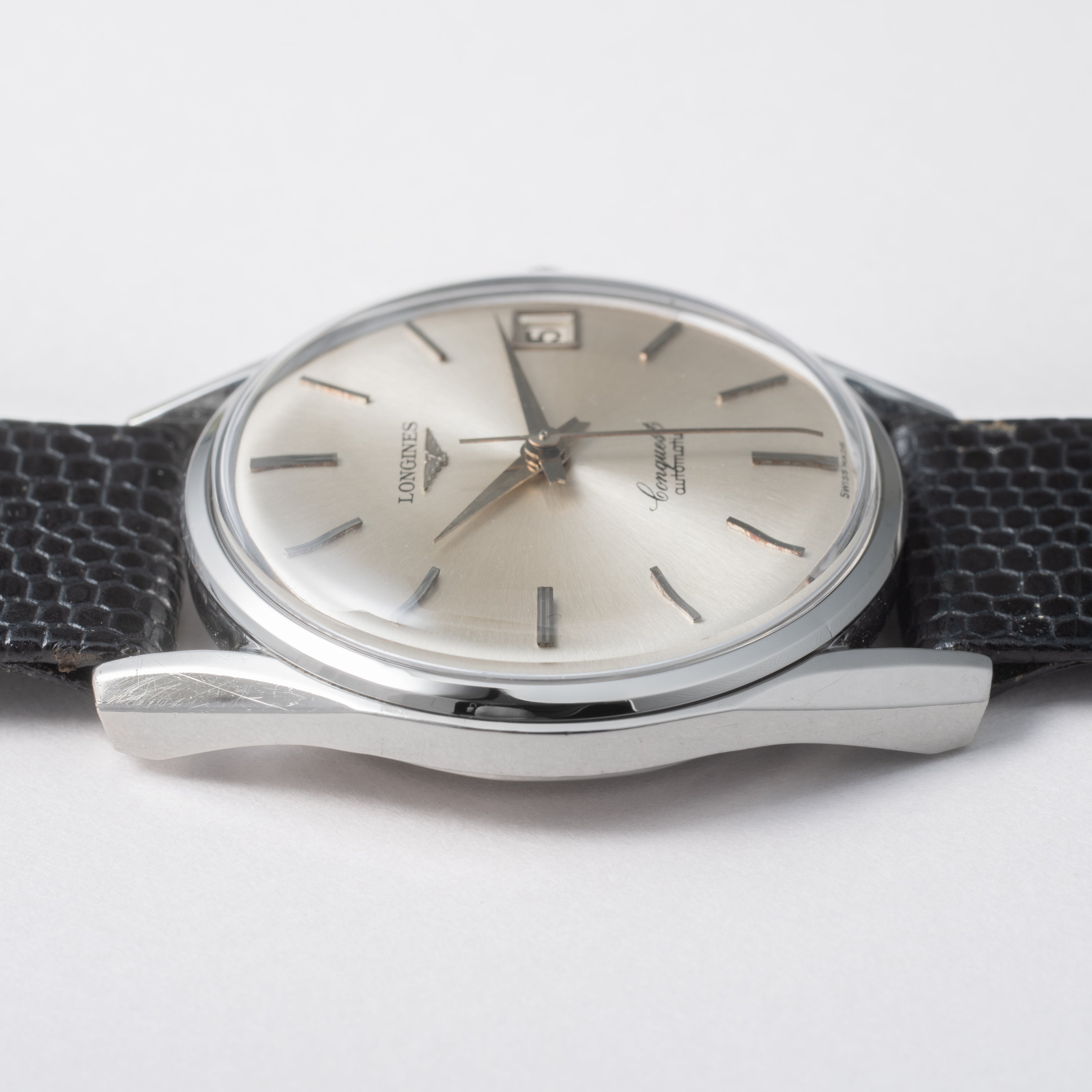 ロンジン コンクエスト1960年代製 Ref.7171-5 ステンレスモデル 純正革ベルト、純正尾錠付き
