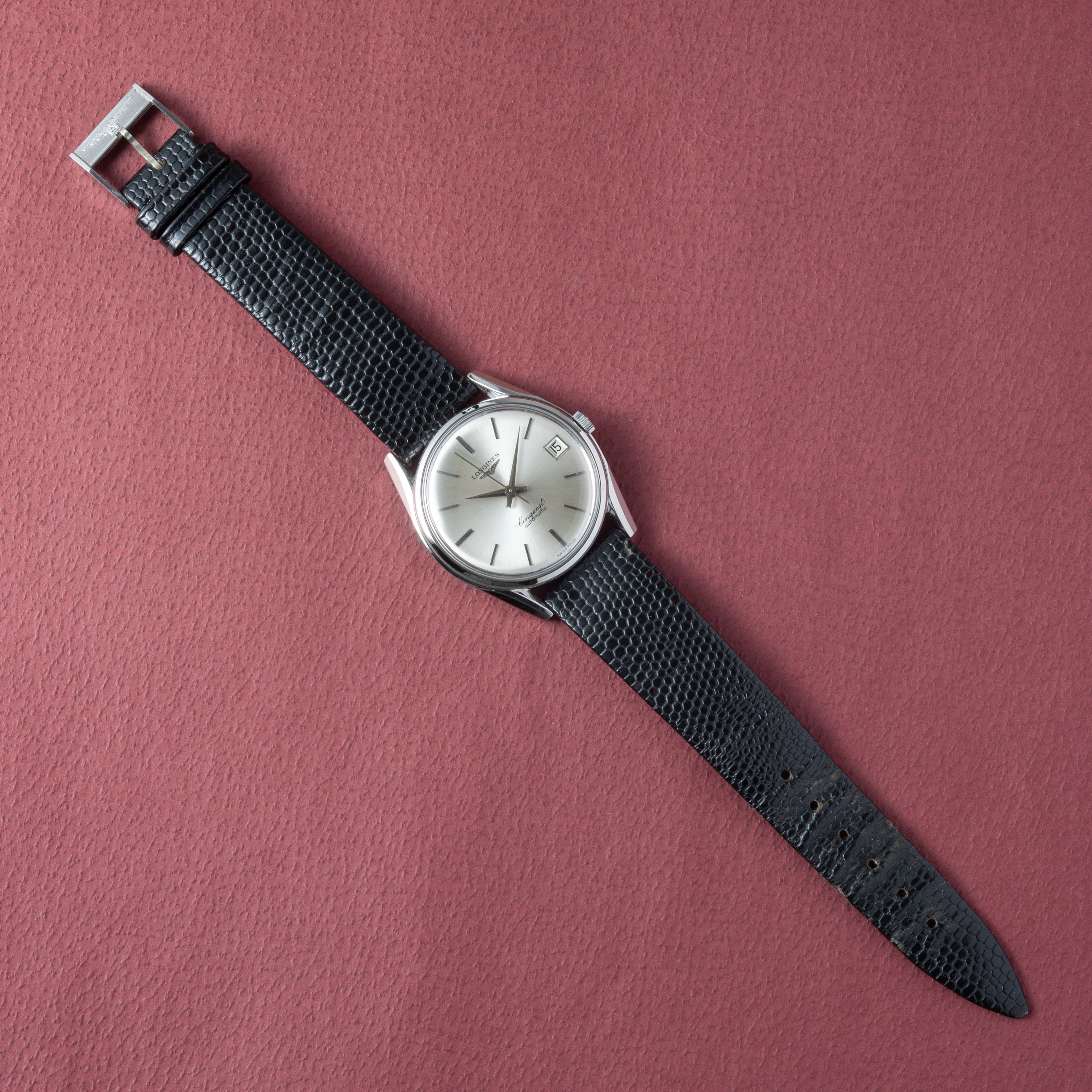 ロンジン コンクエスト1960年代製 Ref.7171-5 ステンレスモデル 純正革ベルト、純正尾錠付き