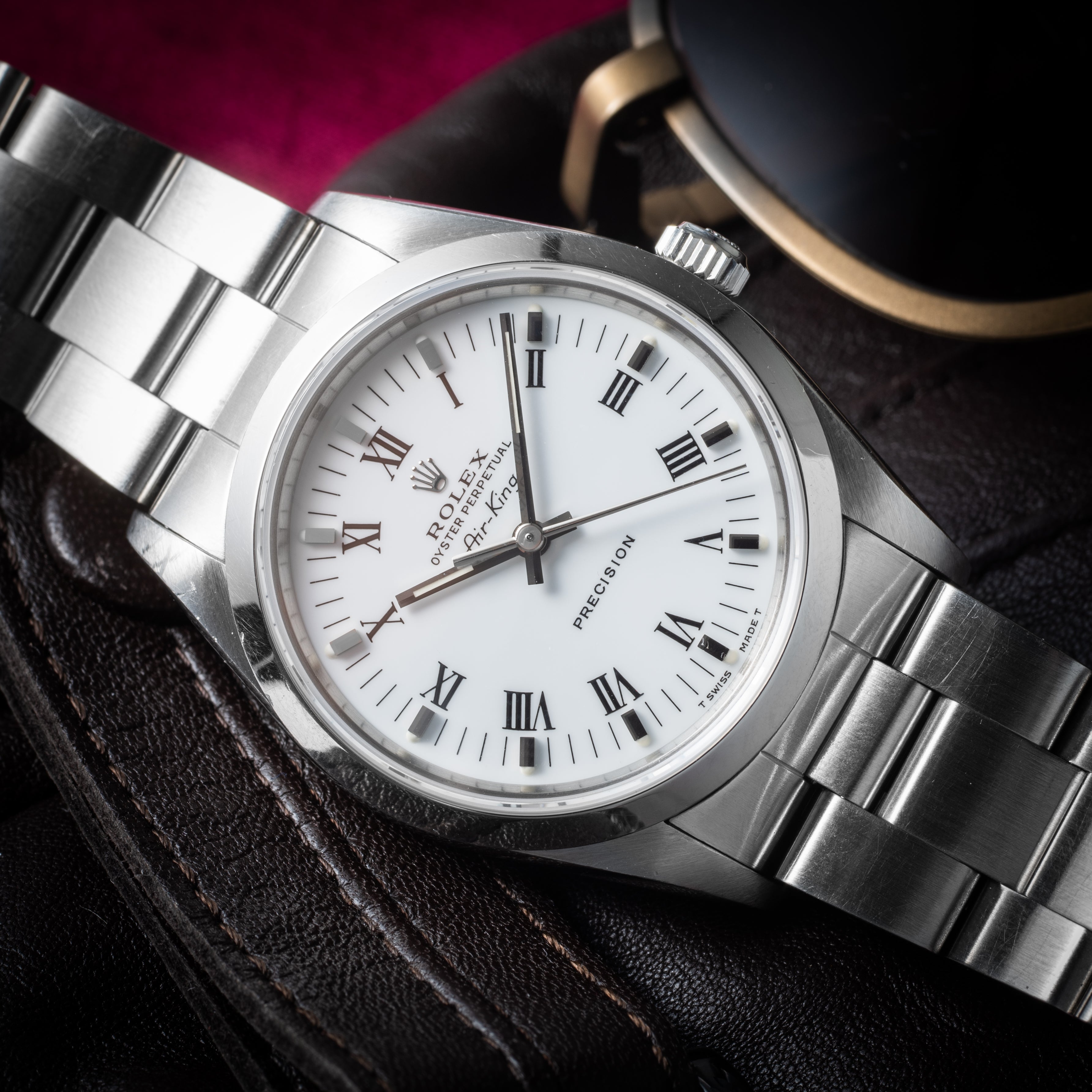 ロレックス エアキング 1992年製 Ref.14000 ホワイトローマンダイヤル 箱、ギャラ、冊子付き