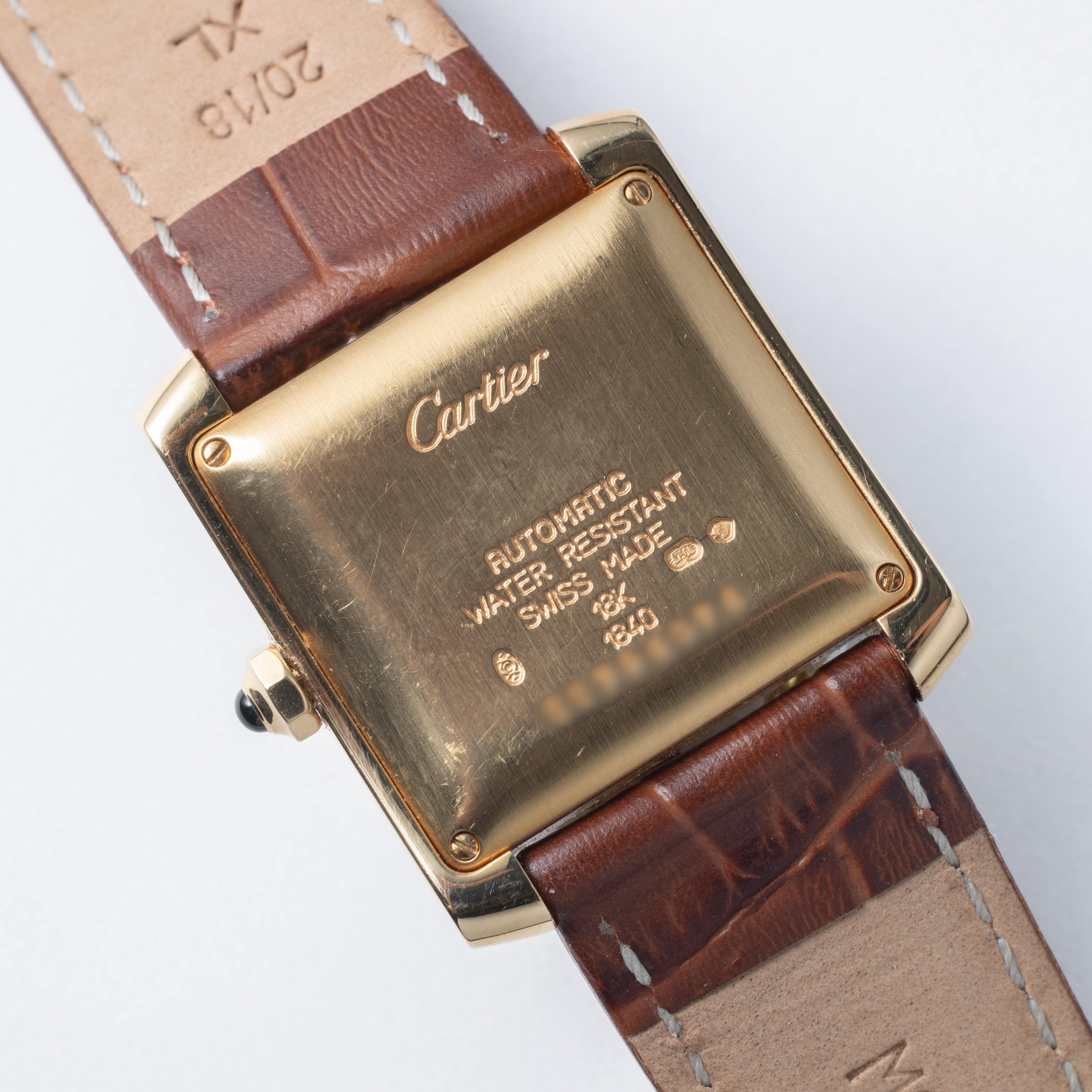 カルティエ タンク フランセーズ 1990年代製 LMサイズ 18金イエローゴールド ギョーシェダイヤル