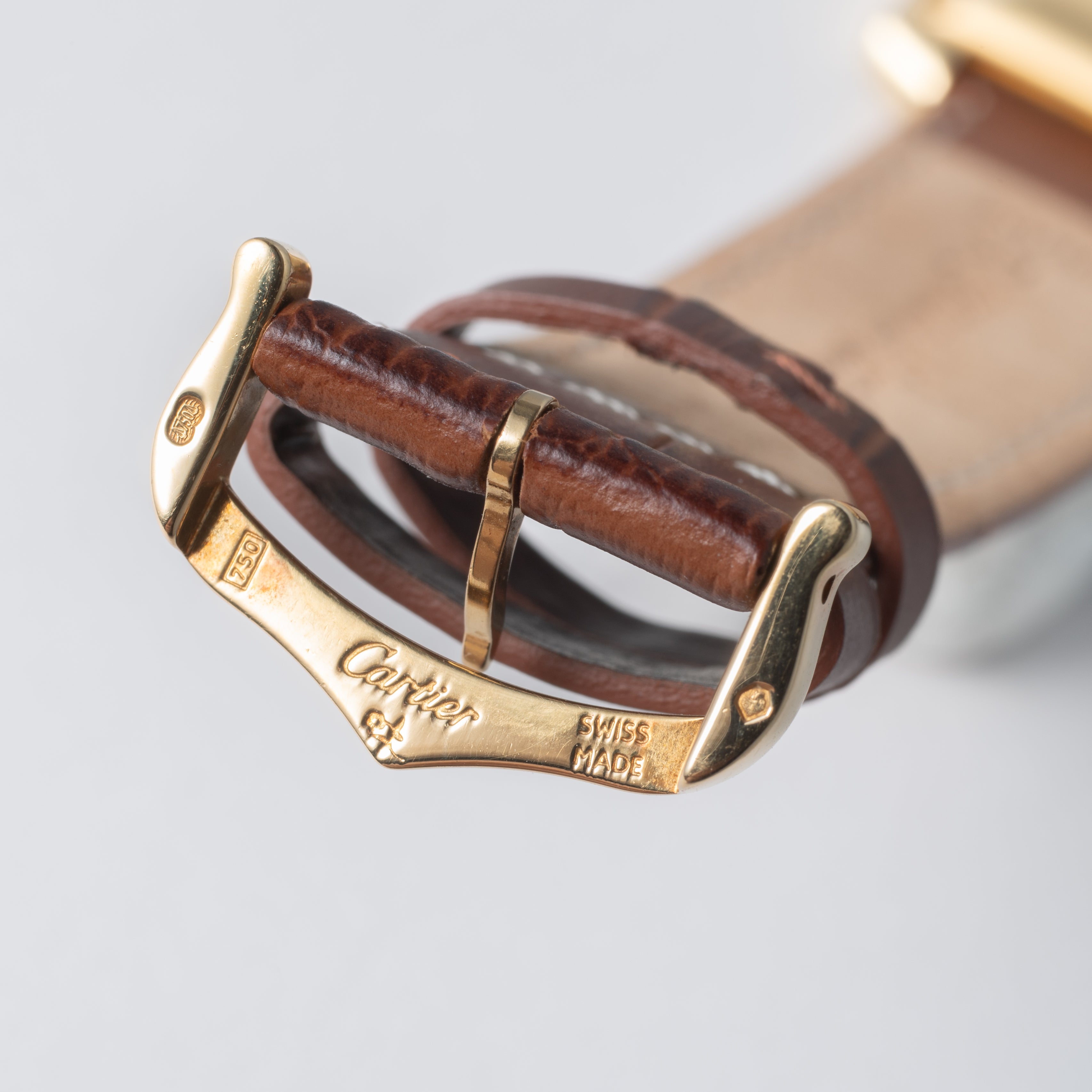 カルティエ タンク フランセーズ 1990年代製 LMサイズ 18金イエローゴールド ギョーシェダイヤル