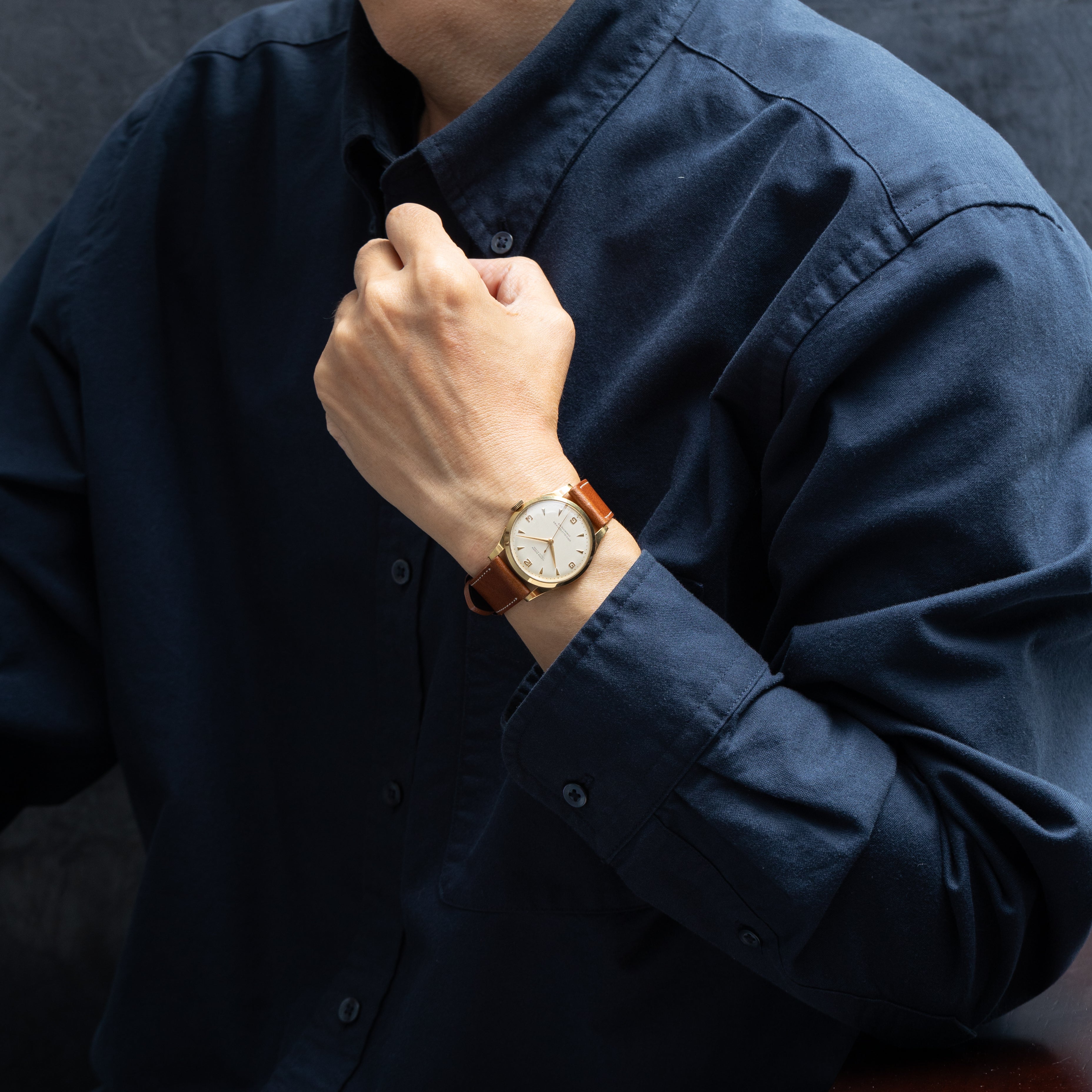 ユリスナルダン クロノメーター 18金無垢 1940年代後半~1950年代前半製 箱、オリジナル尾錠、タグ付き