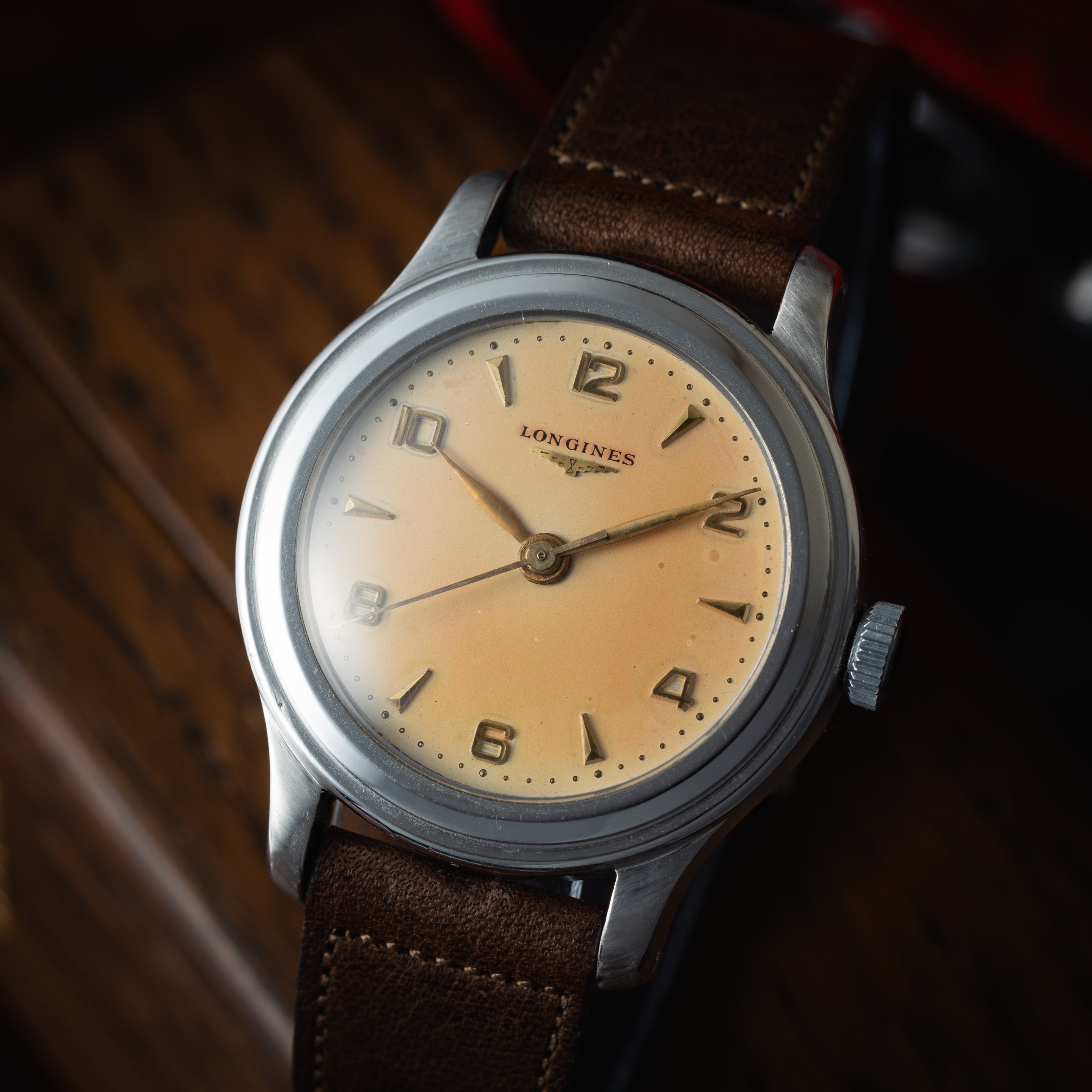 ロンジン セイタケ 1940年代製 35mmケース ステップベゼル 12.68N