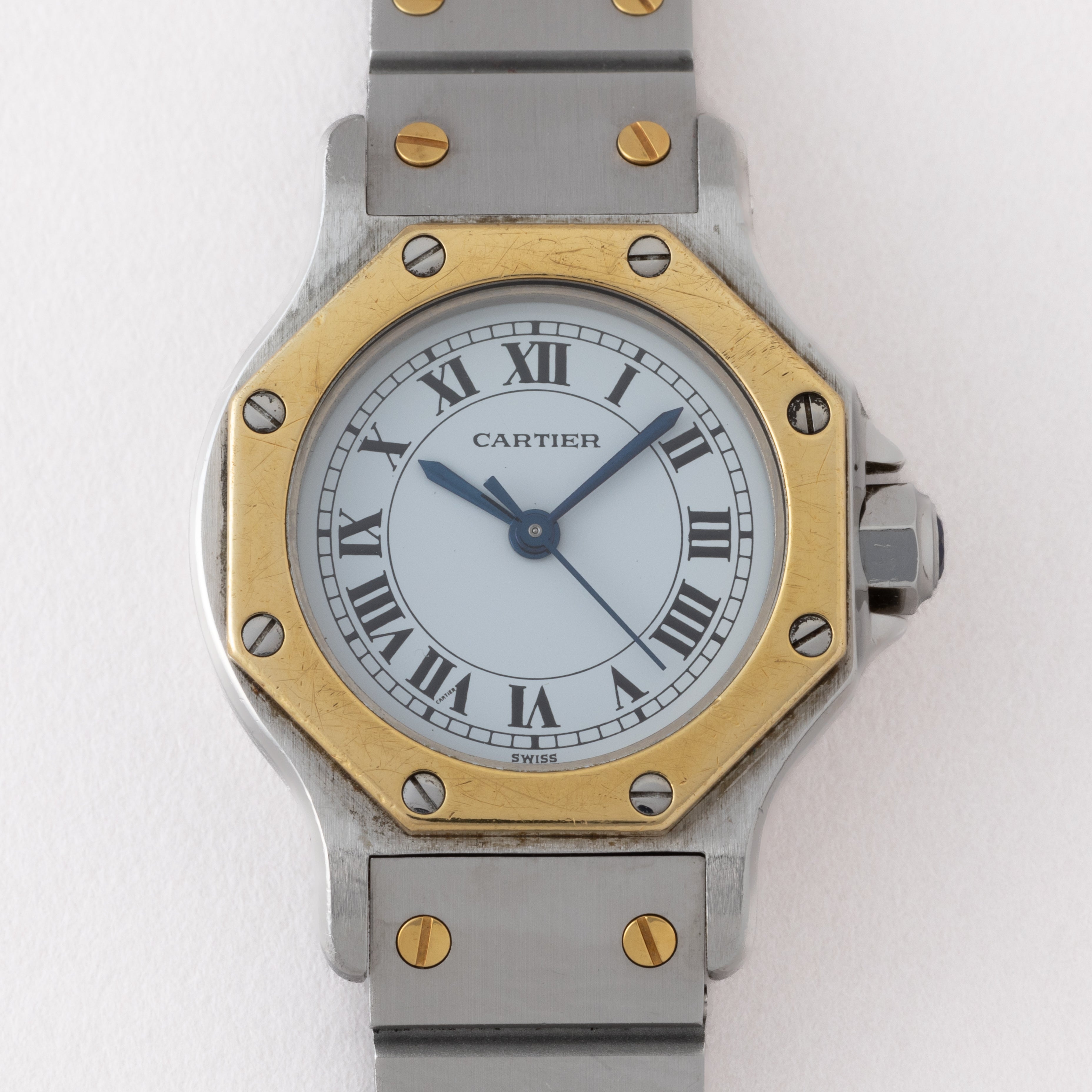 カルティエ サントスオクタゴン 1980年代製 SMサイズ コンビ Ref.0907