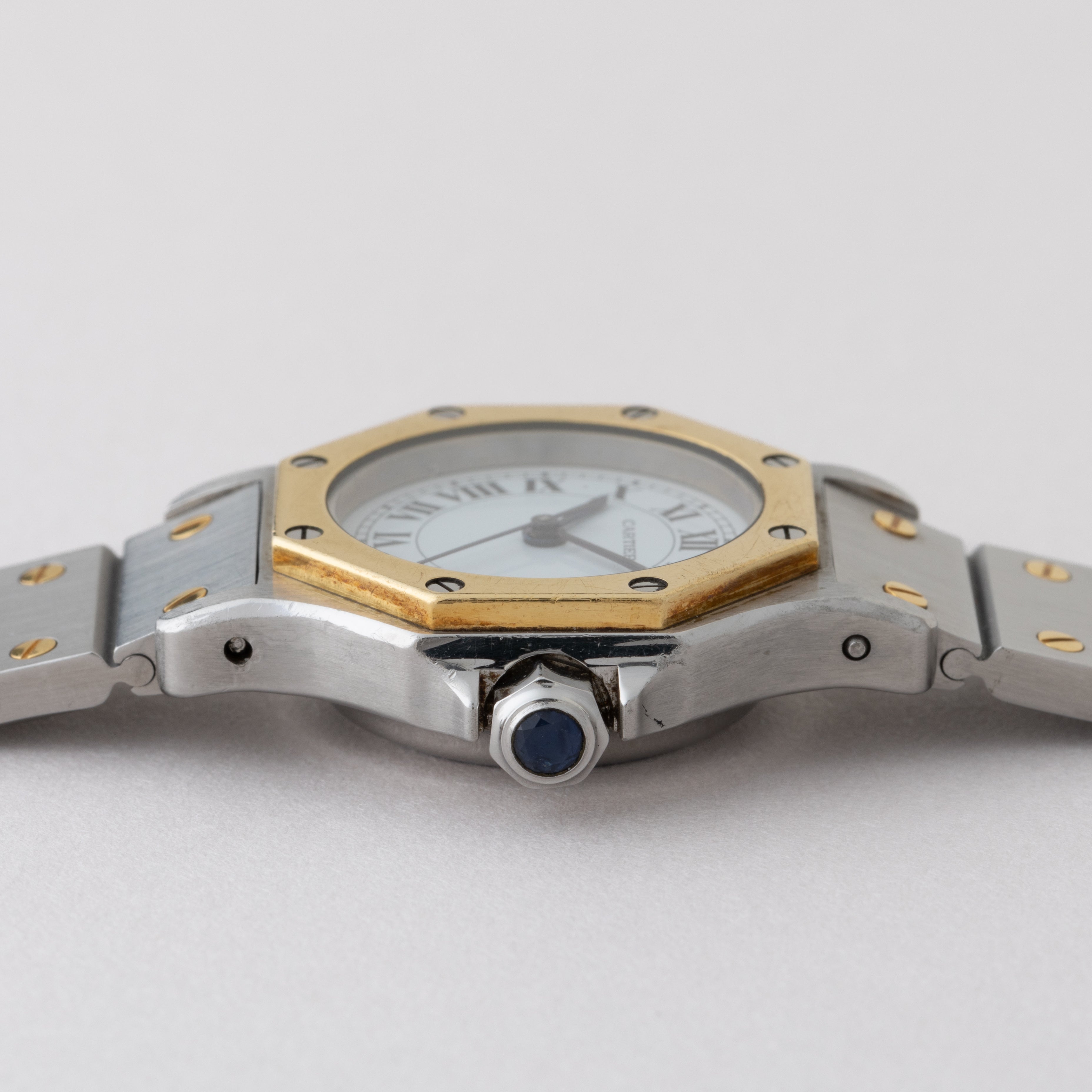 カルティエ サントスオクタゴン 1980年代製 SMサイズ コンビ Ref.0907