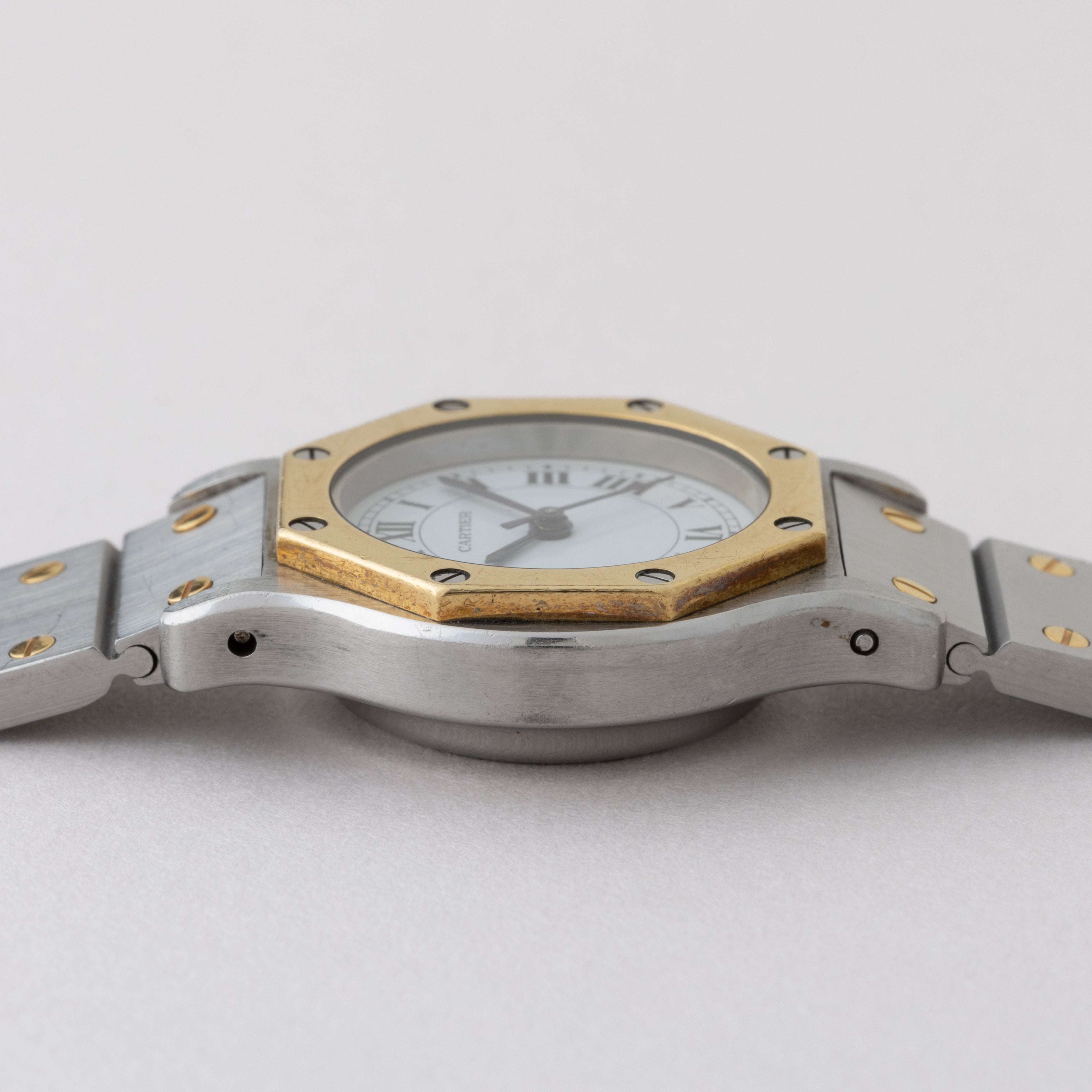 カルティエ サントスオクタゴン 1980年代製 SMサイズ コンビ Ref.0907