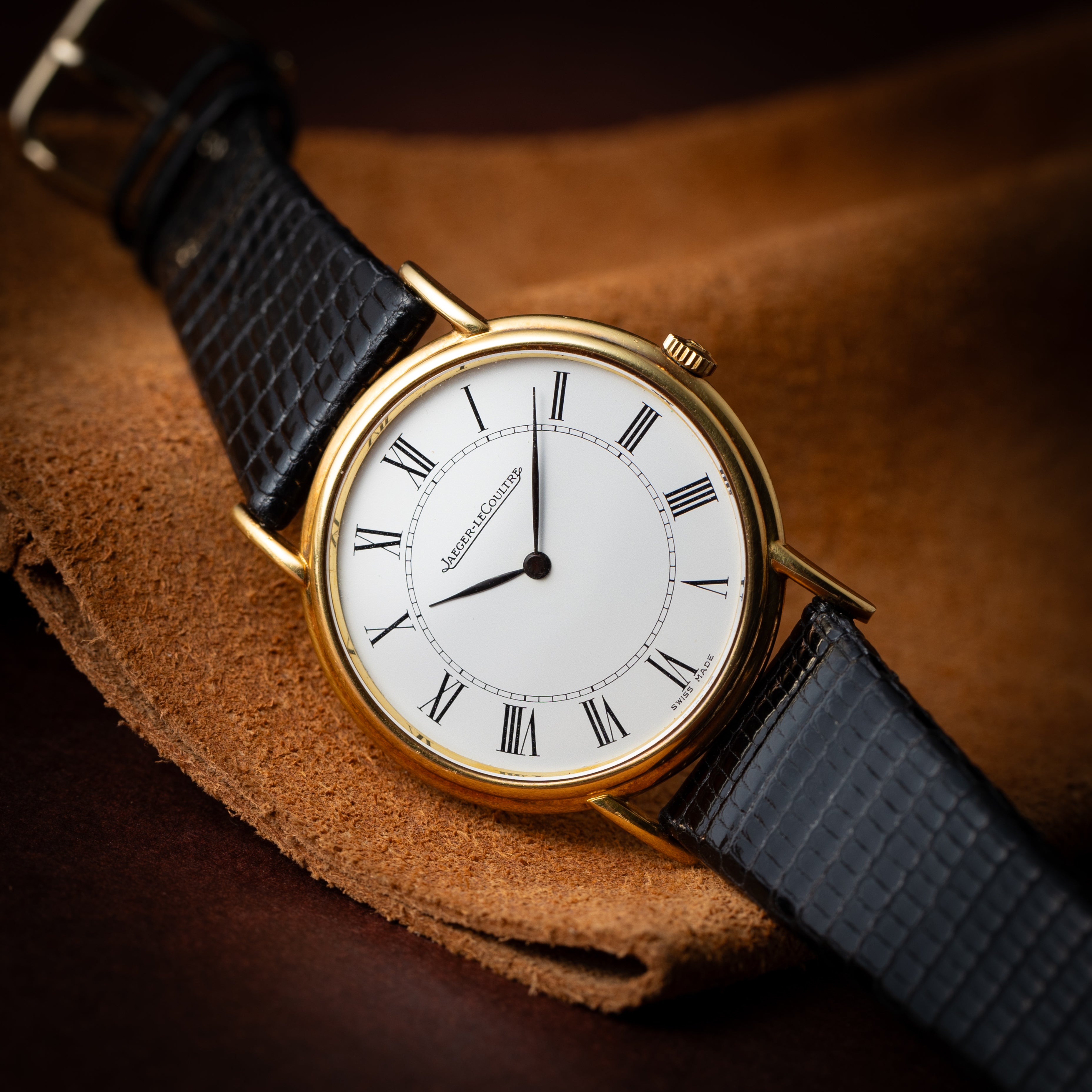 ジャガールクルト 1970年代製 18金無垢ラウンドケース ローマンダイヤル