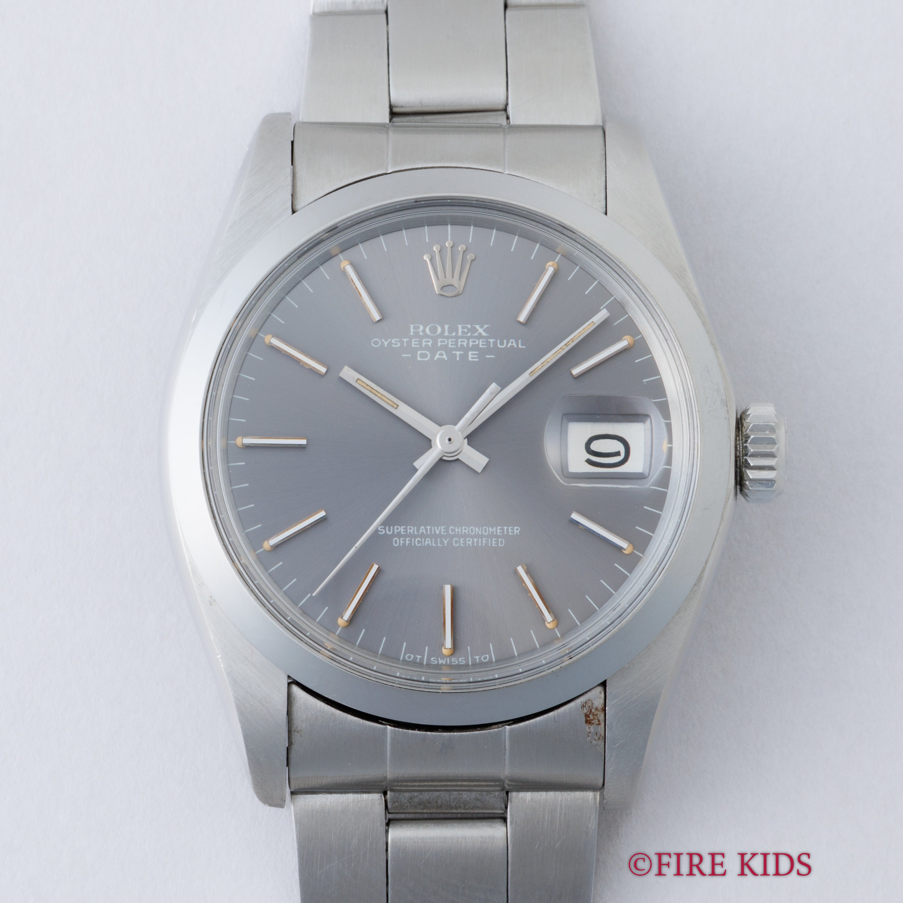 ロレックス 1972年製 オイスターパーペチュアルデイト Ref.1500 グレーゴーストダイヤル 純正巻きオイスターブレス