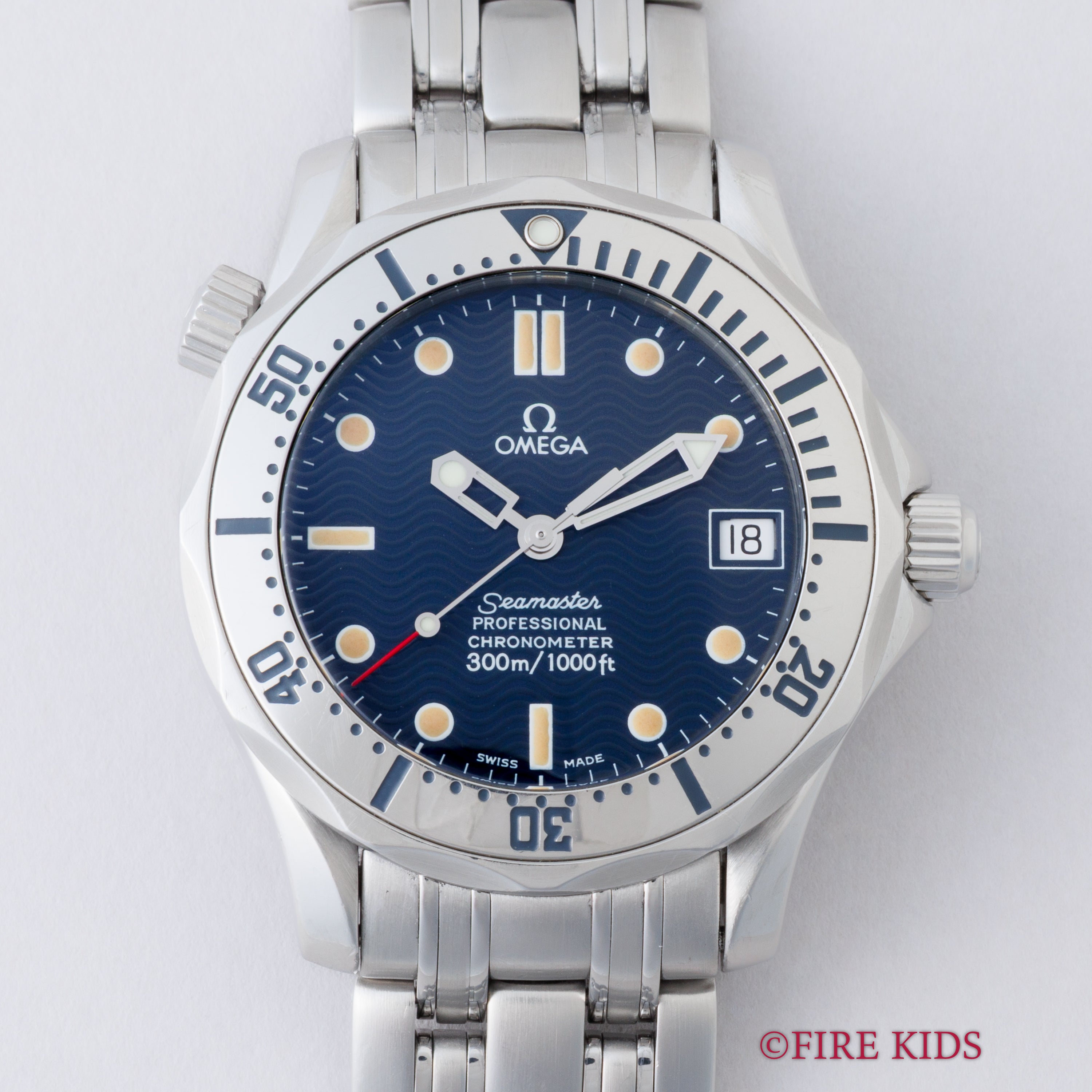 オメガ シーマスター プロフェショナル300m 36㎜ケース 1990年代製 自動巻クロノメーター 純正ブレス 箱付