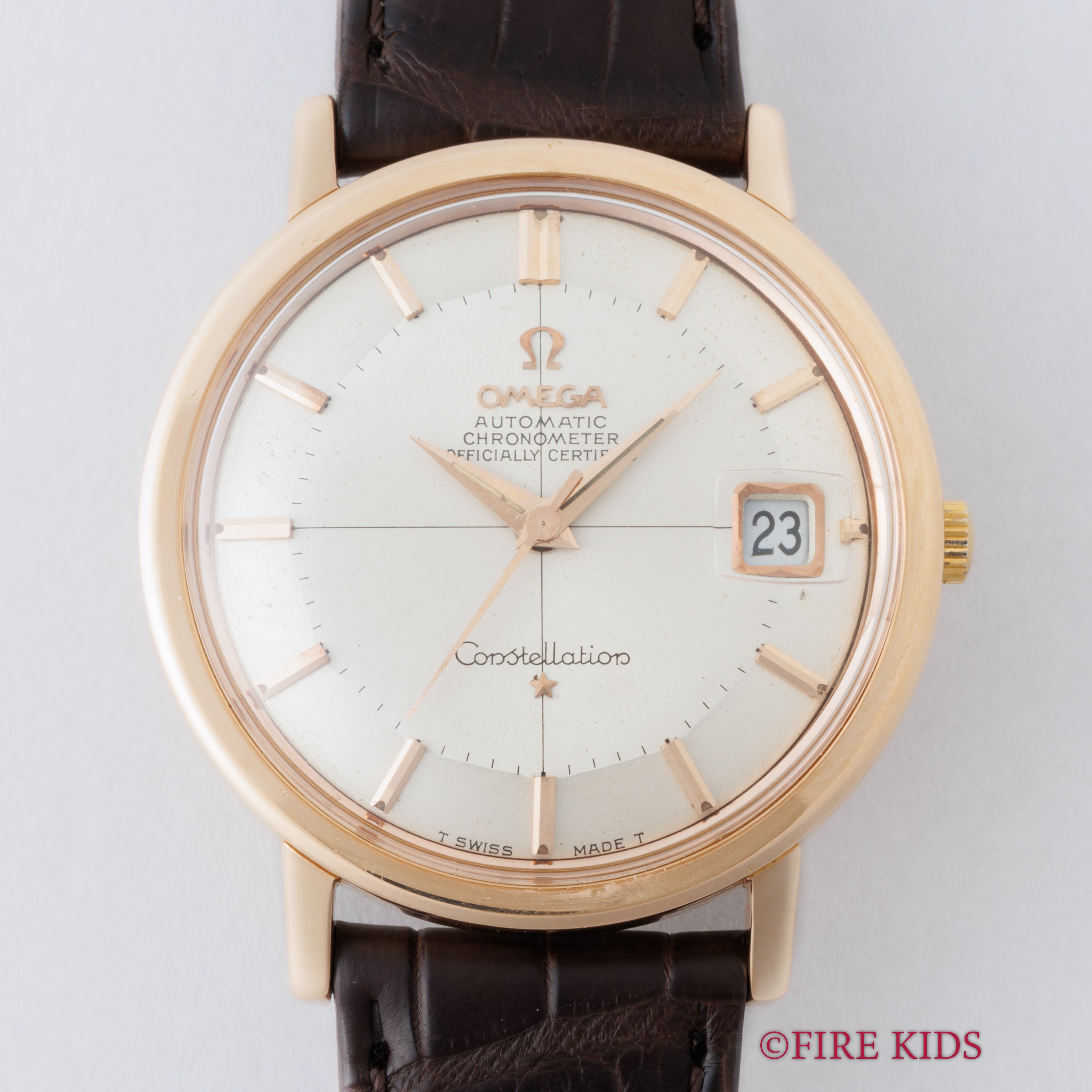 オメガ 1966年製 コンステレーション 18金無垢ピンクゴールドケース 自動巻クロノメーター Ref.168.004 Cal.561