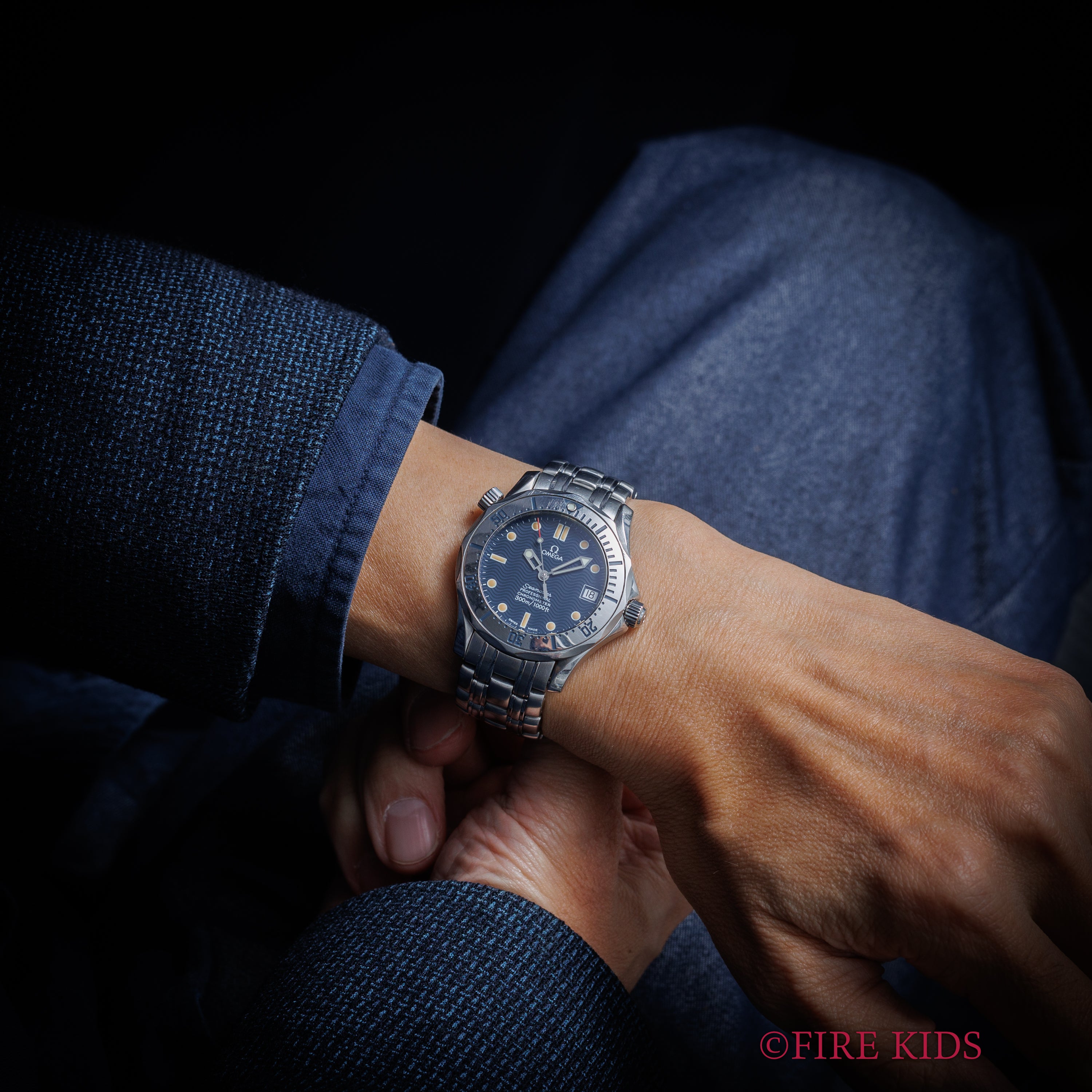 オメガ シーマスター プロフェショナル300m 36㎜ケース 1990年代製 自動巻クロノメーター 純正ブレス 箱付