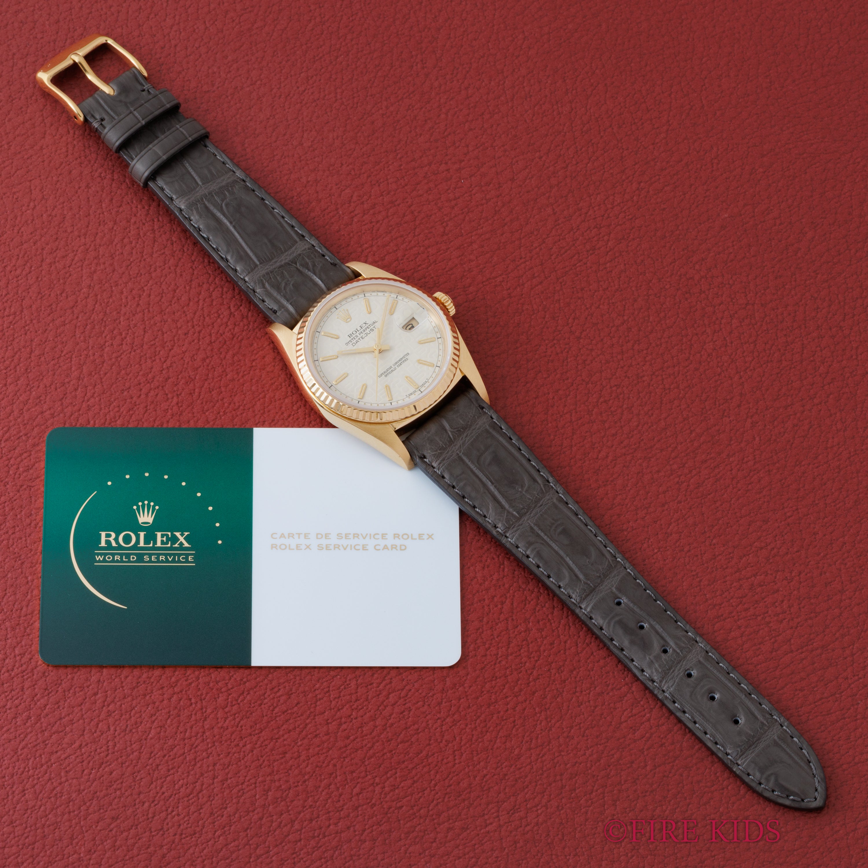 ロレックス 18金無垢デイトジャスト 1985年製 ホリコンダイヤル Ref.16018 Cal.3035 2025年8月メーカーOH