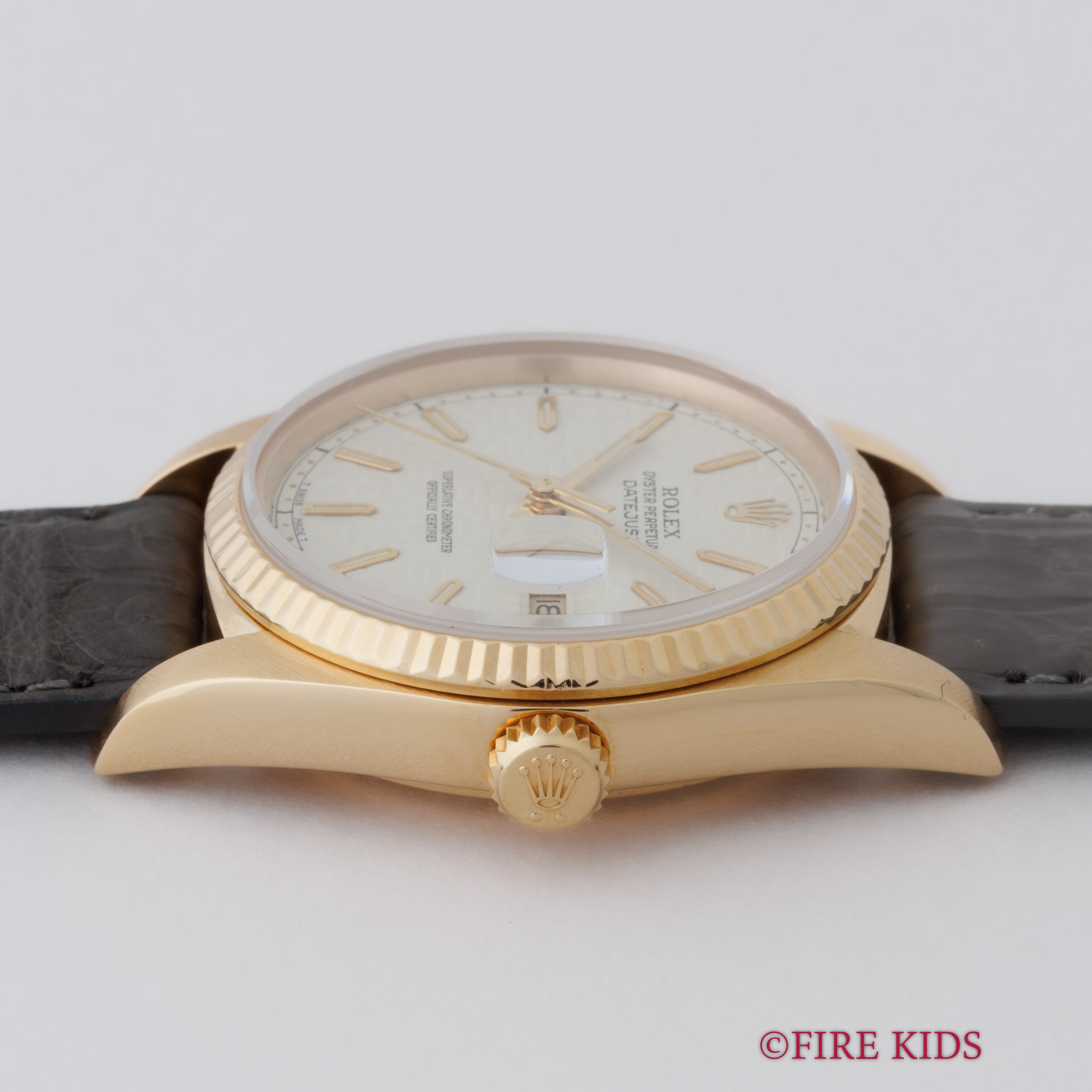 ロレックス 18金無垢デイトジャスト 1985年製 ホリコンダイヤル Ref.16018 Cal.3035 2025年8月メーカーOH