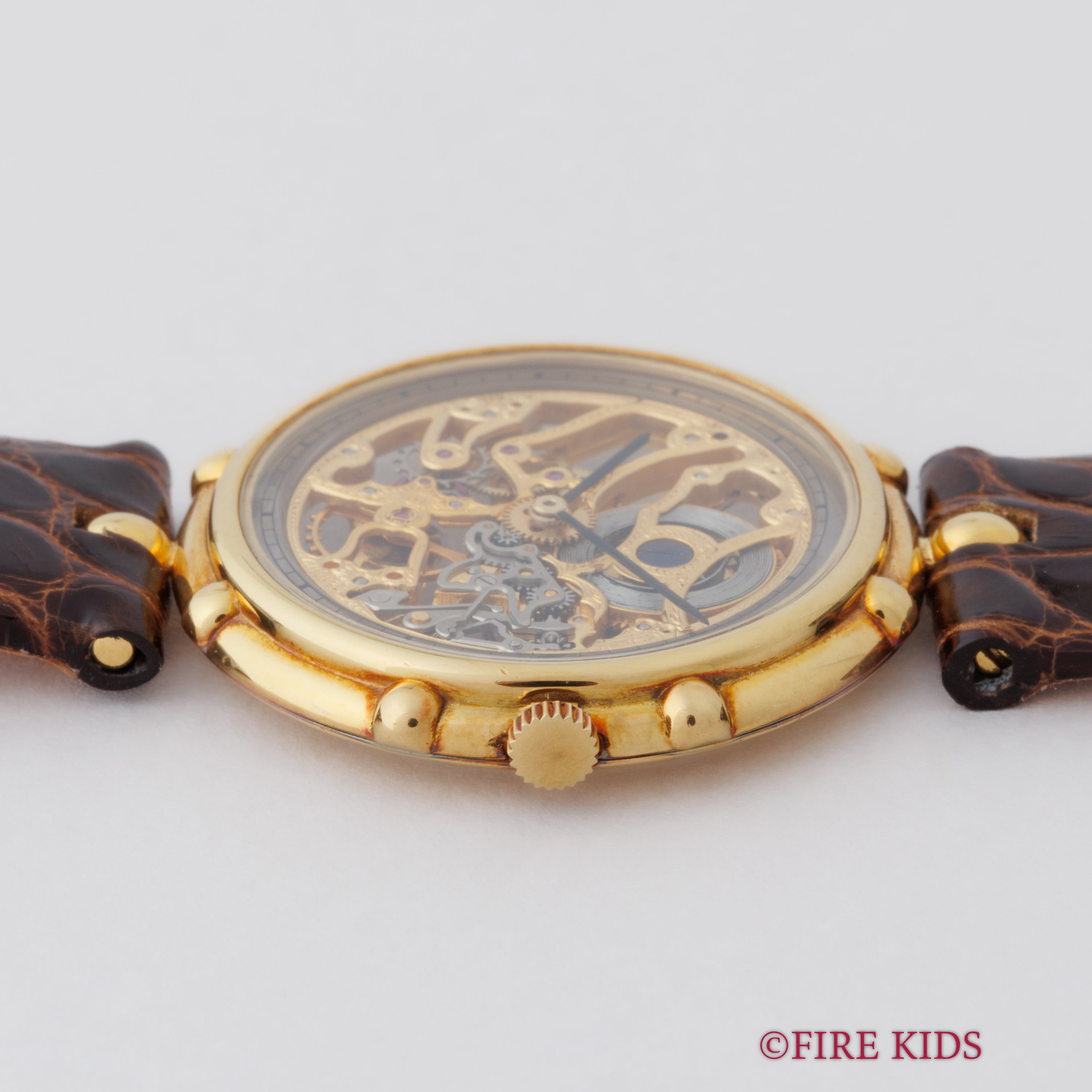 ジェラルド・ジェンタ 18金無垢両面スケルトン 1980年代製 Ref.G2873 手巻純正金無垢尾錠