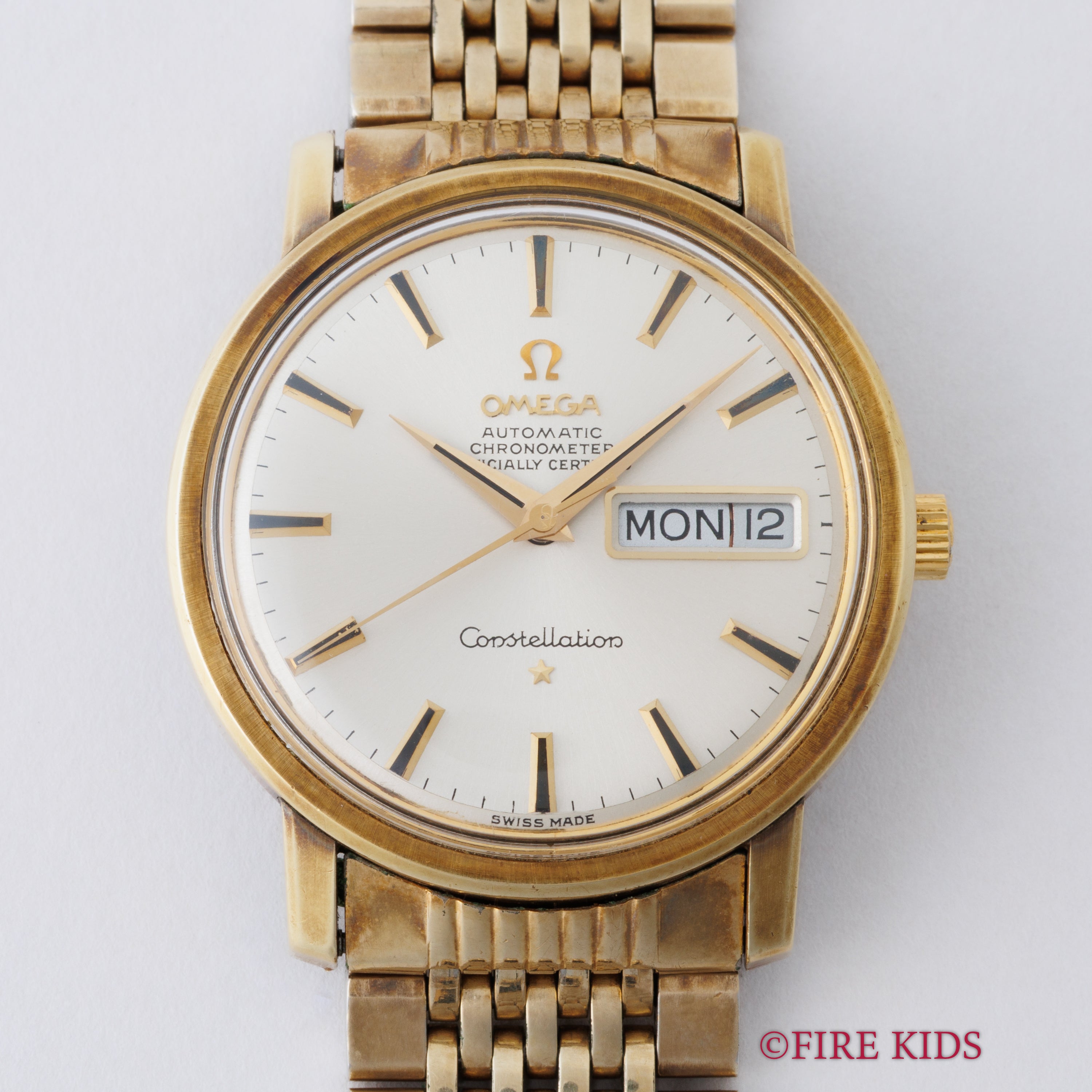 オメガ コンステレーション ラウンドケース トップゴールド 自動巻き 1968年製 Ref.168.016 純正ブレス付き