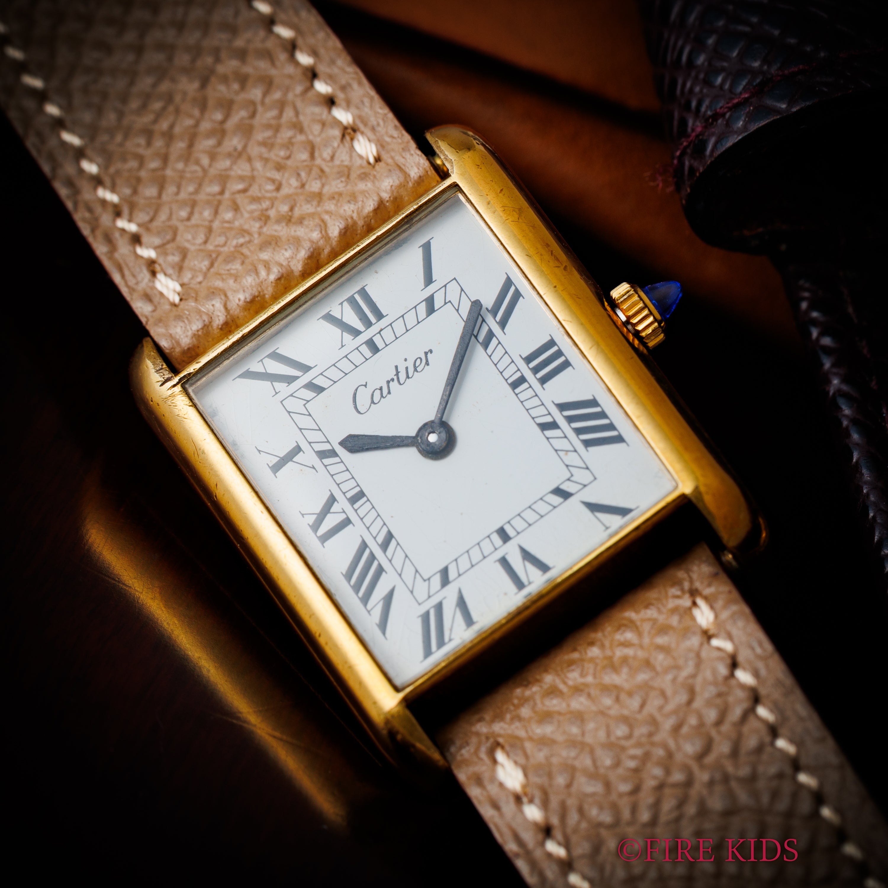 カルティエ プレマストタンク LMサイズ 手巻 1970年代製 ホワイトローマンダイヤル