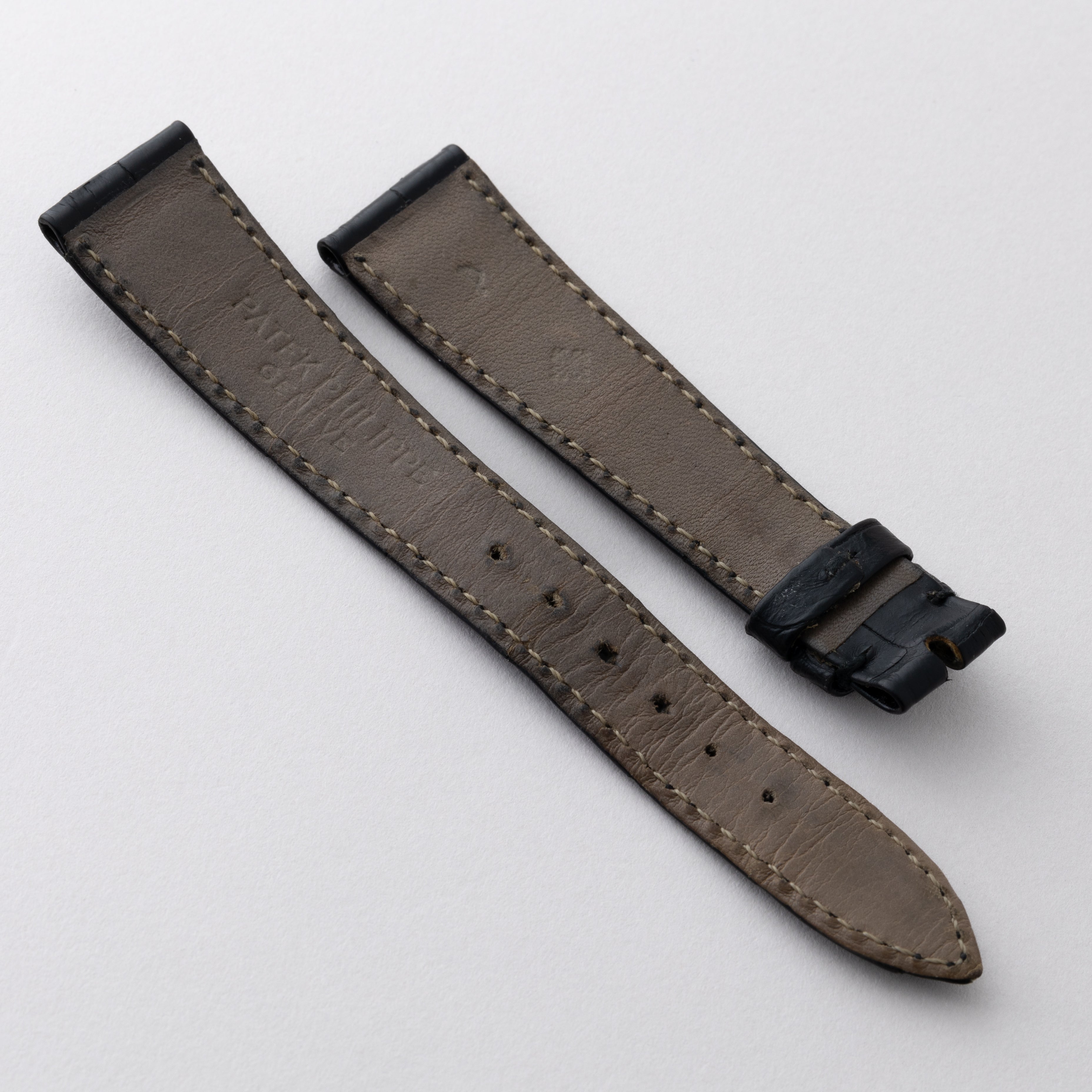 パテックフィリップ 1990年代製 18KWG ラウンドケース ホワイトローマンダイヤル 手巻き 純正中古革ベルト付き