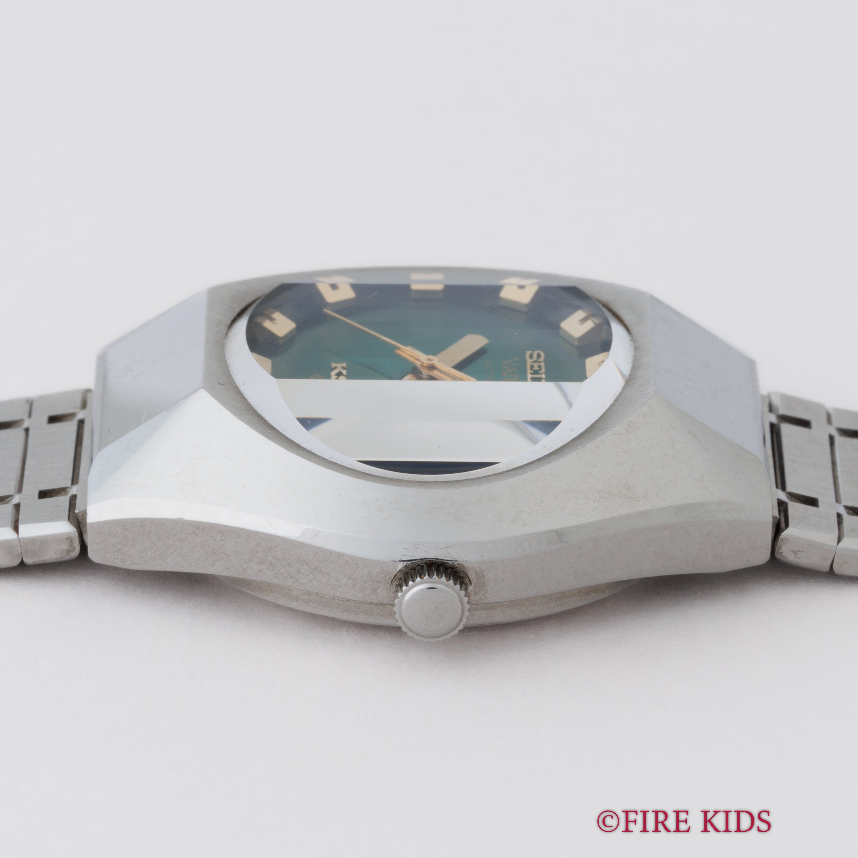 セイコー キングセイコーバナック 1974年製 グリーンダイヤル カットガラス 未使用タグ付き 純正ブレス