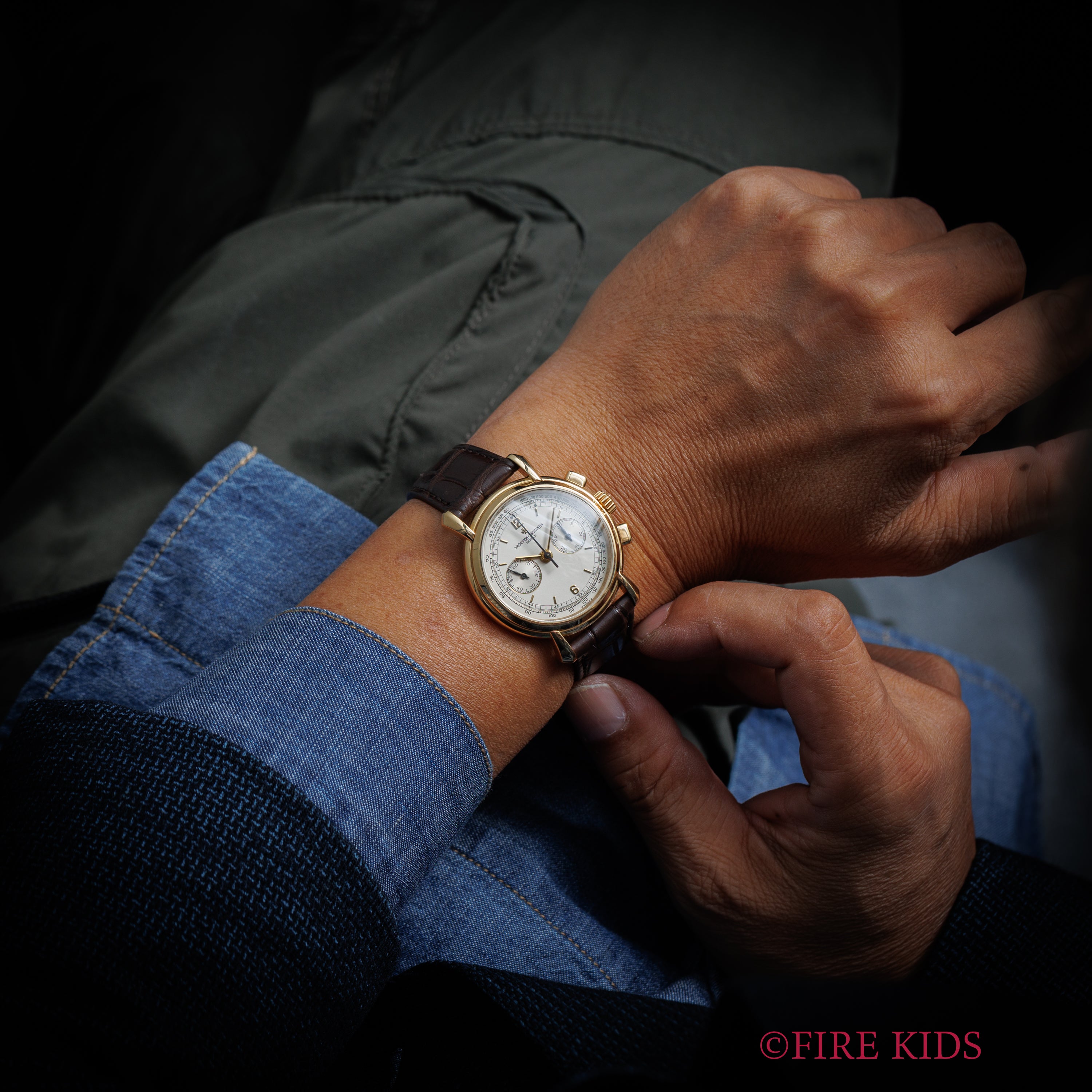 ヴァシュロン・コンスタンタン ヒストリカル 2レジスタークロノグラフ 1990年代製 Ref.47101/218金無垢 純正尾錠