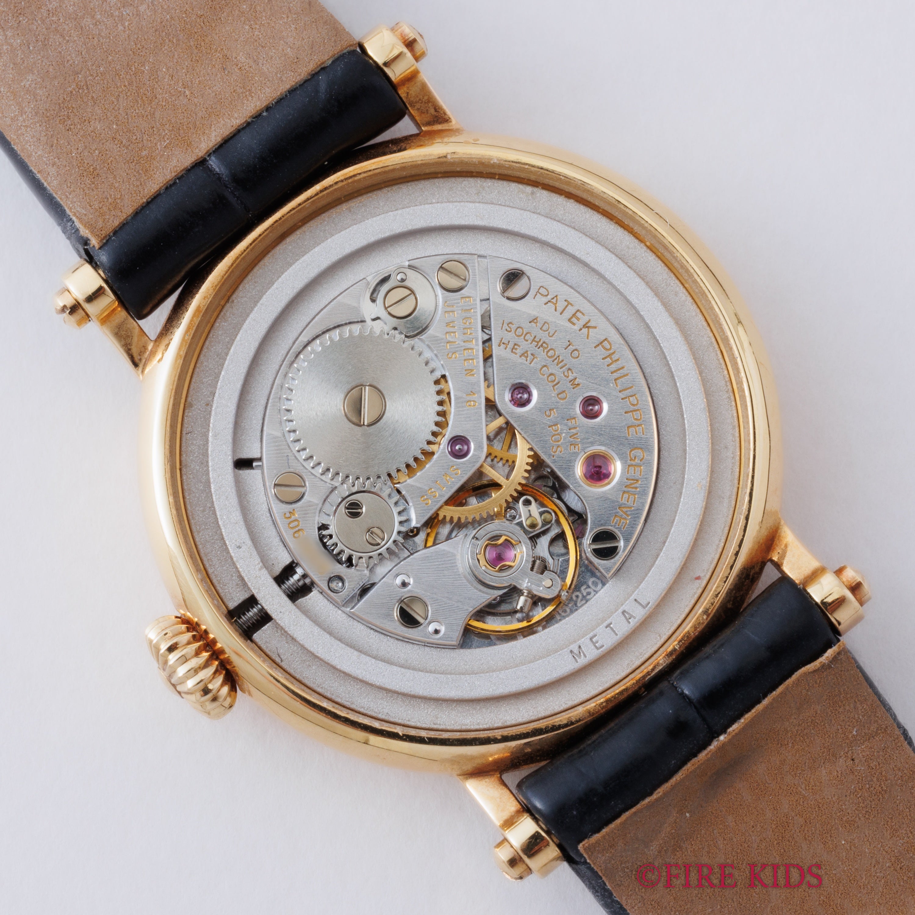 パテック・フィリップ カラトラバ オフィサー 1998年製 25㎜ ブレゲ数字 ブレゲ針 18金無垢イエローゴールド 手巻 Cal.16-250 Ref.4860J-001 純正金無垢尾錠 箱、ギャラ、替えベルト付き