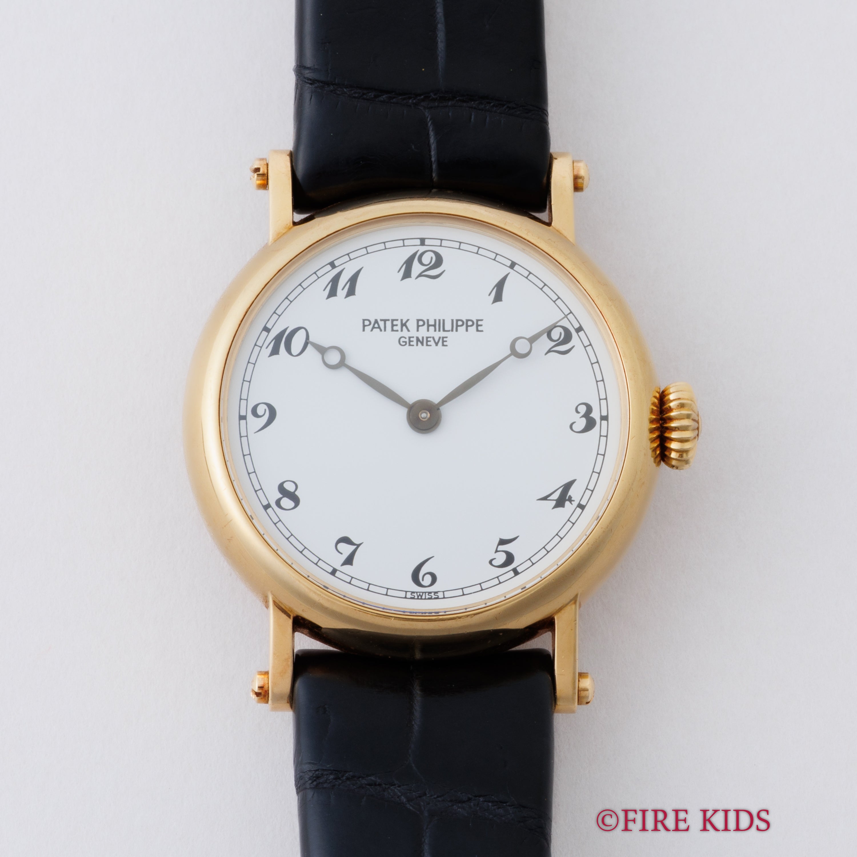 パテック・フィリップ カラトラバ オフィサー 1998年製 25㎜ ブレゲ数字 ブレゲ針 18金無垢イエローゴールド 手巻 Cal.16-250 Ref.4860J-001 純正金無垢尾錠 箱、ギャラ、替えベルト付き