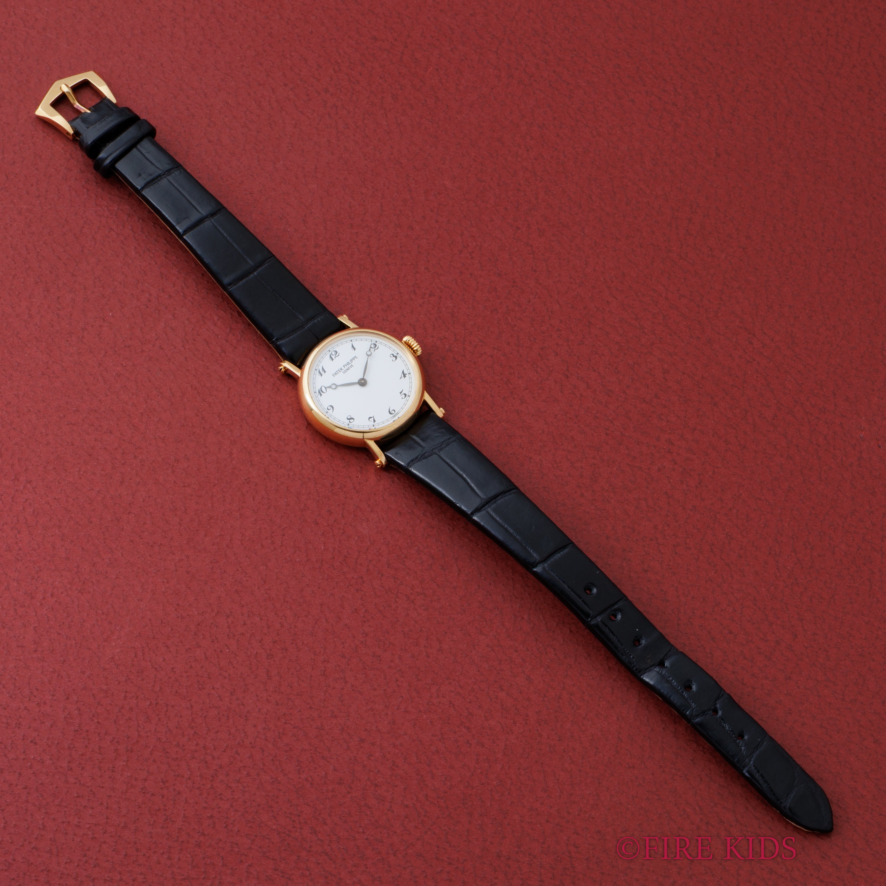 パテック・フィリップ カラトラバ オフィサー 1998年製 25㎜ ブレゲ数字 ブレゲ針 18金無垢イエローゴールド 手巻 Cal.16-250 Ref.4860J-001 純正金無垢尾錠 箱、ギャラ、替えベルト付き