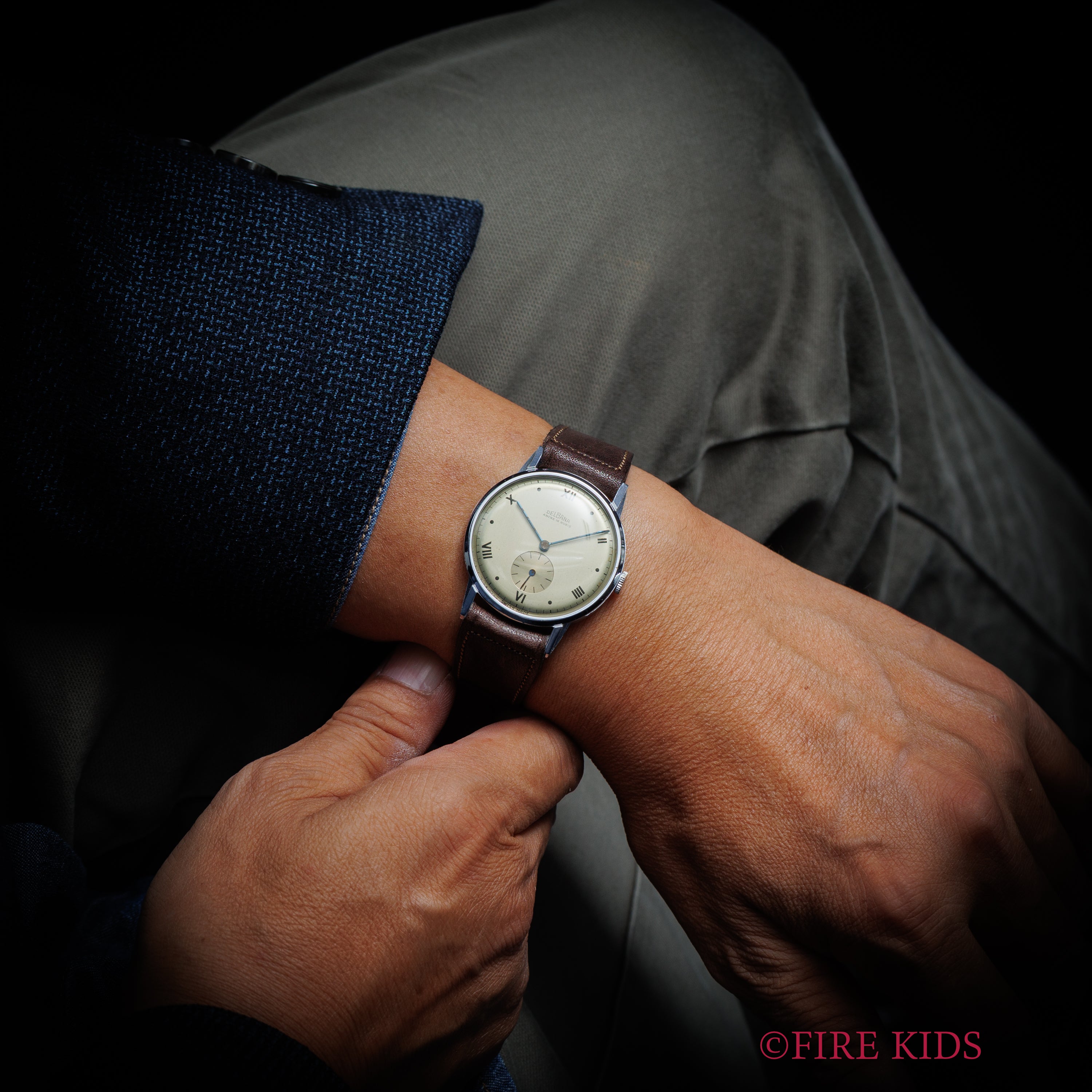 DELBANA 無名系 飛びローマンダイヤル ノンポリッシュ 手巻き