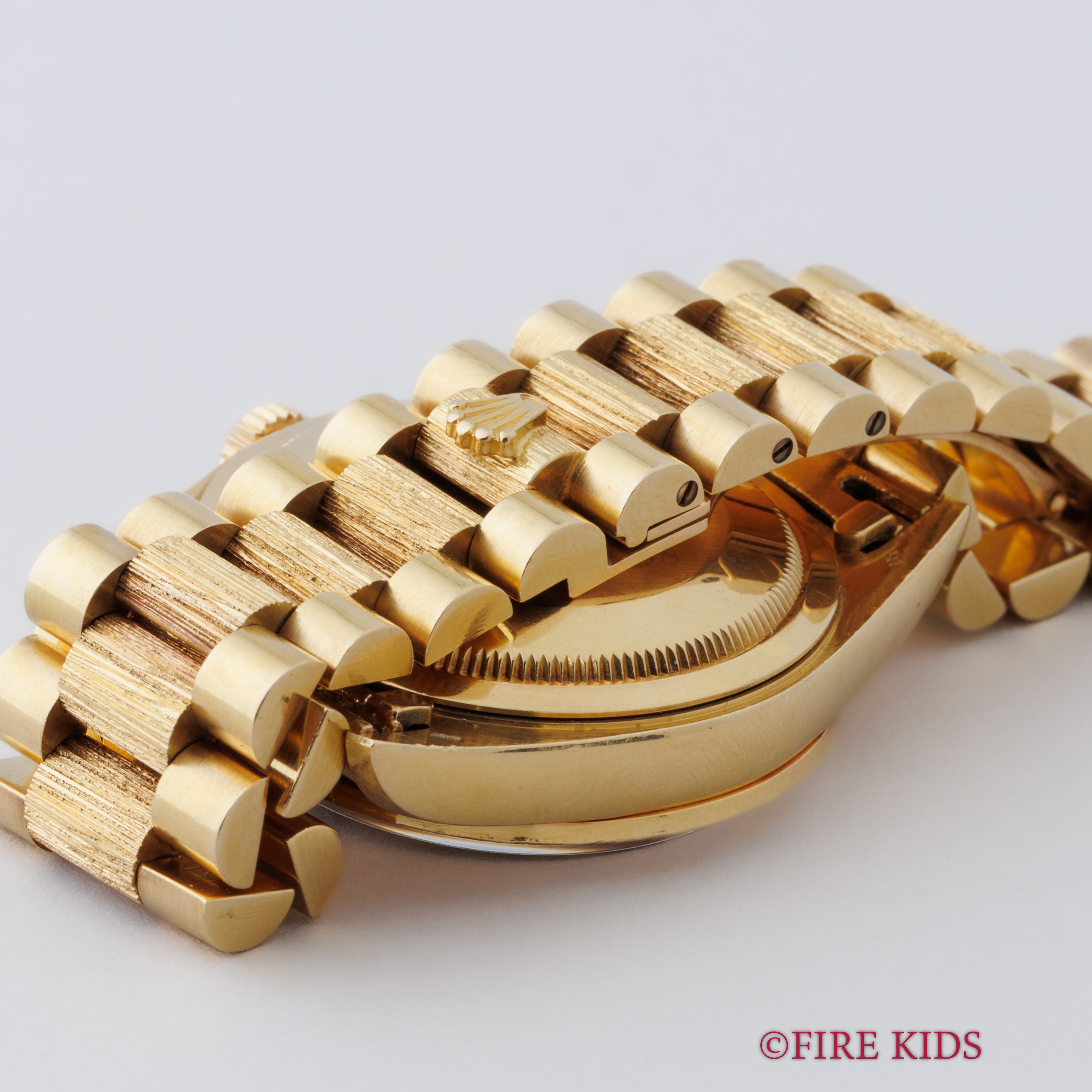 ロレックス デイデイトRef.18308 バークベゼル、ブレス 18金無垢 ベゼルダイヤ 1990~91年製