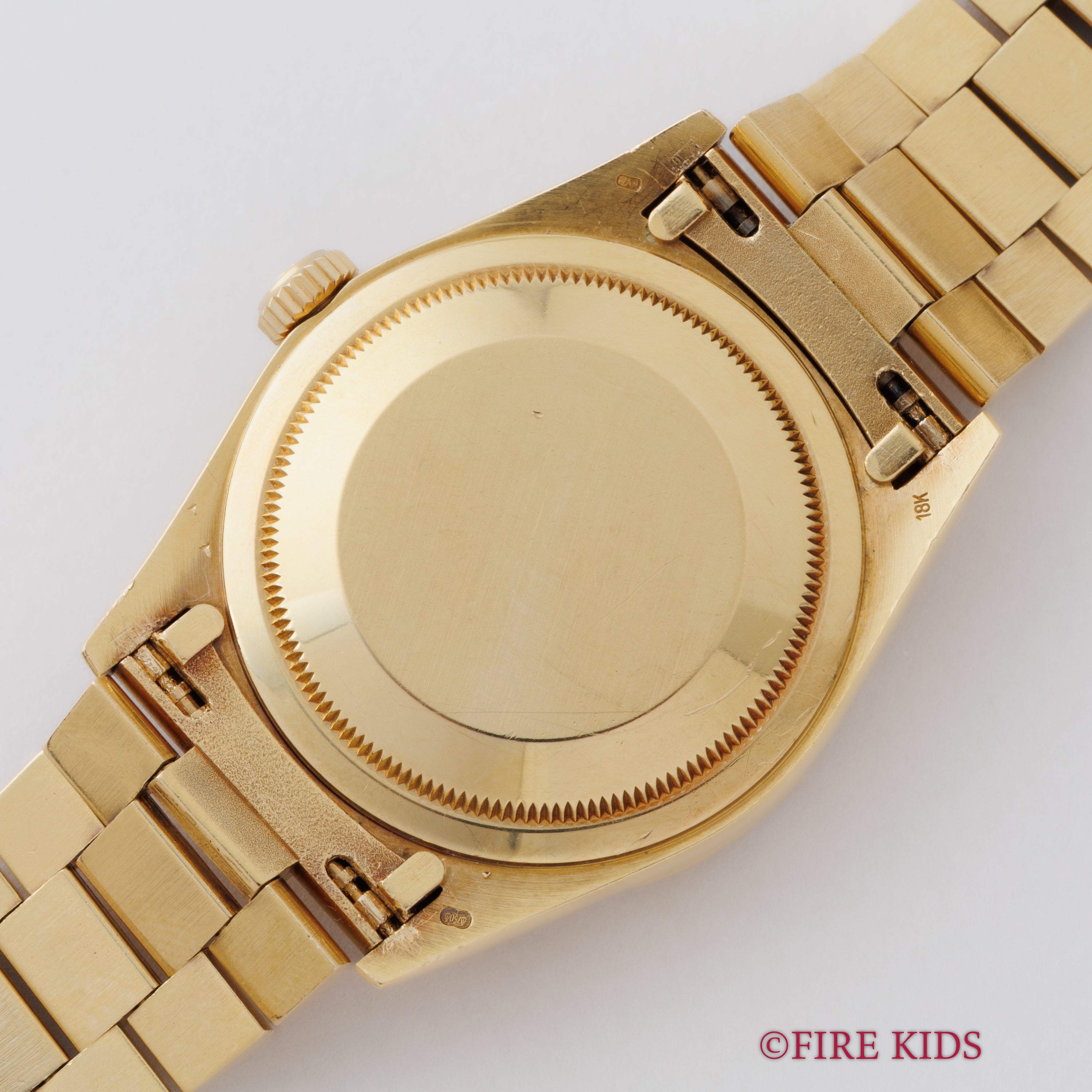 ロレックス デイデイトRef.18308 バークベゼル、ブレス 18金無垢 ベゼルダイヤ 1990~91年製