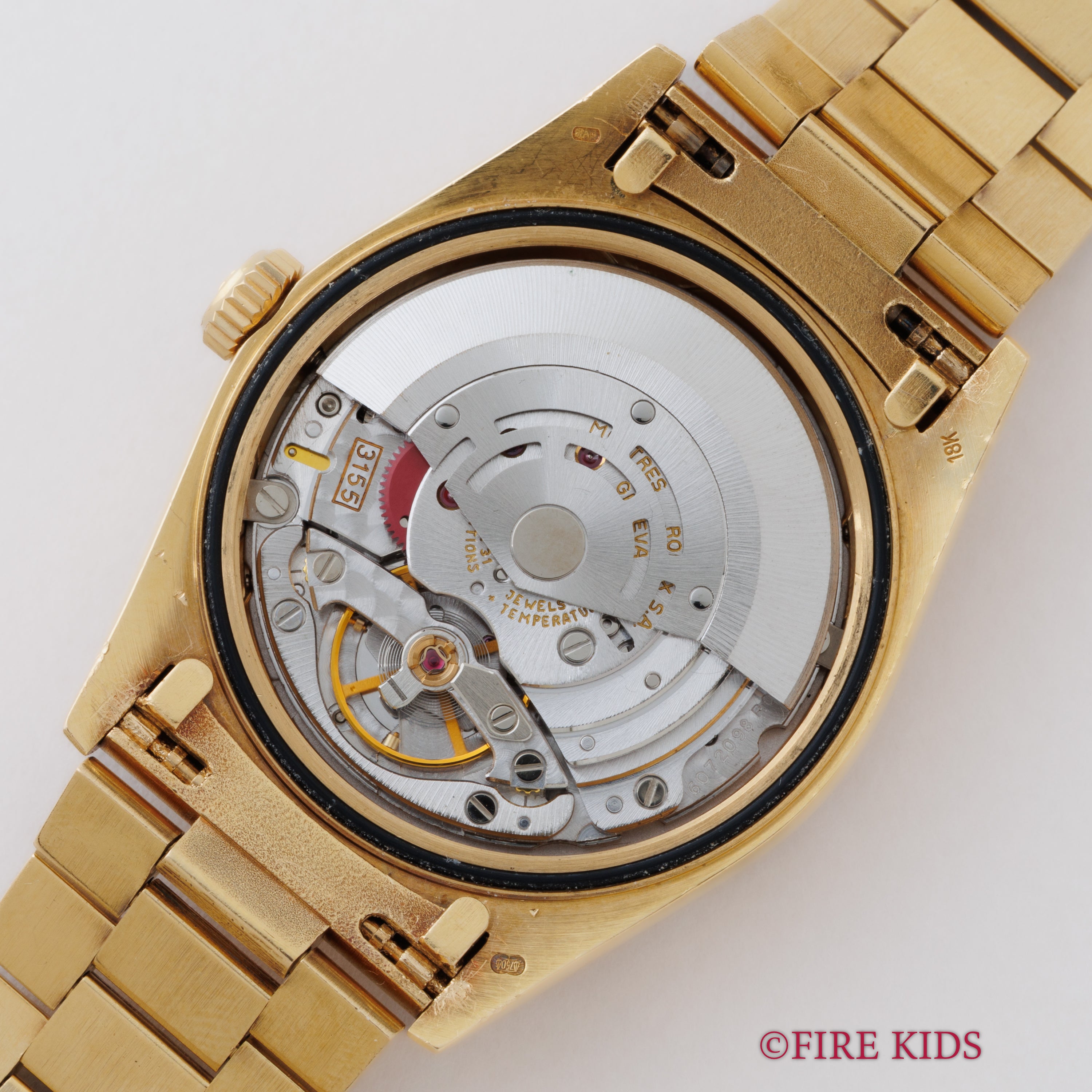 ロレックス デイデイトRef.18308 バークベゼル、ブレス 18金無垢 ベゼルダイヤ 1990~91年製