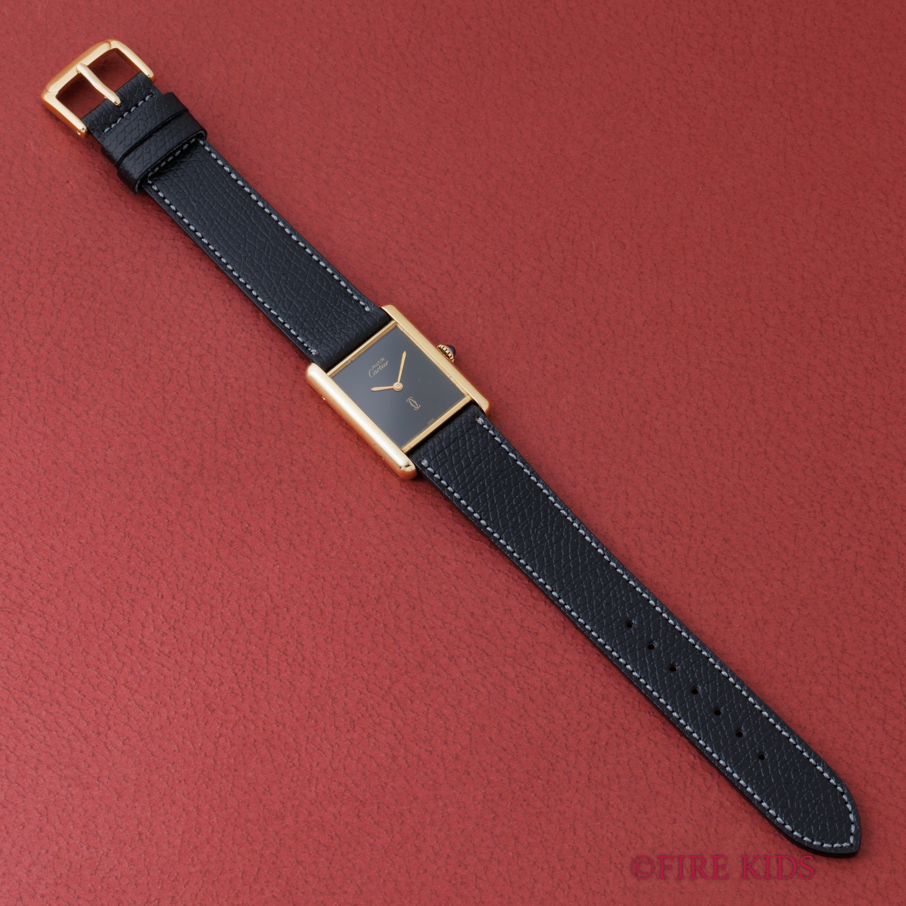 カルティエ マストタンク LMサイズ 1980年代製 ブラックダイヤル