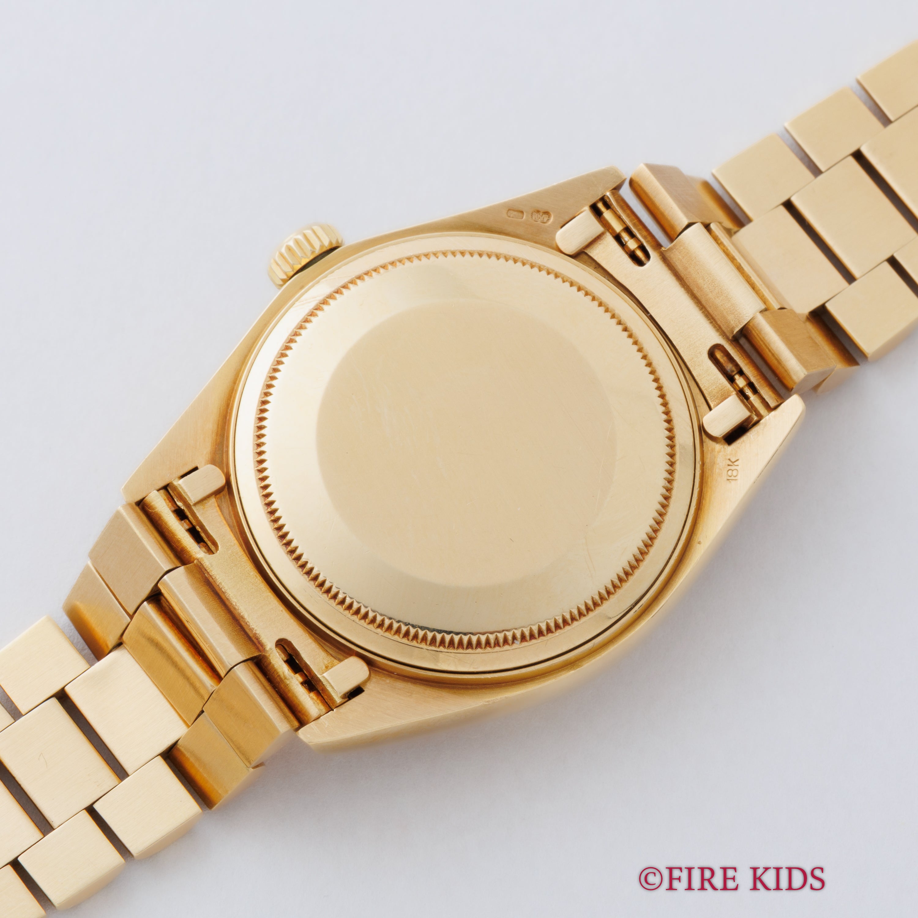 ロレックス 18金無垢デイデイト 1981年製 Ref.18038 ウォールナットダイヤル 純正18KYGプレジデントブレス