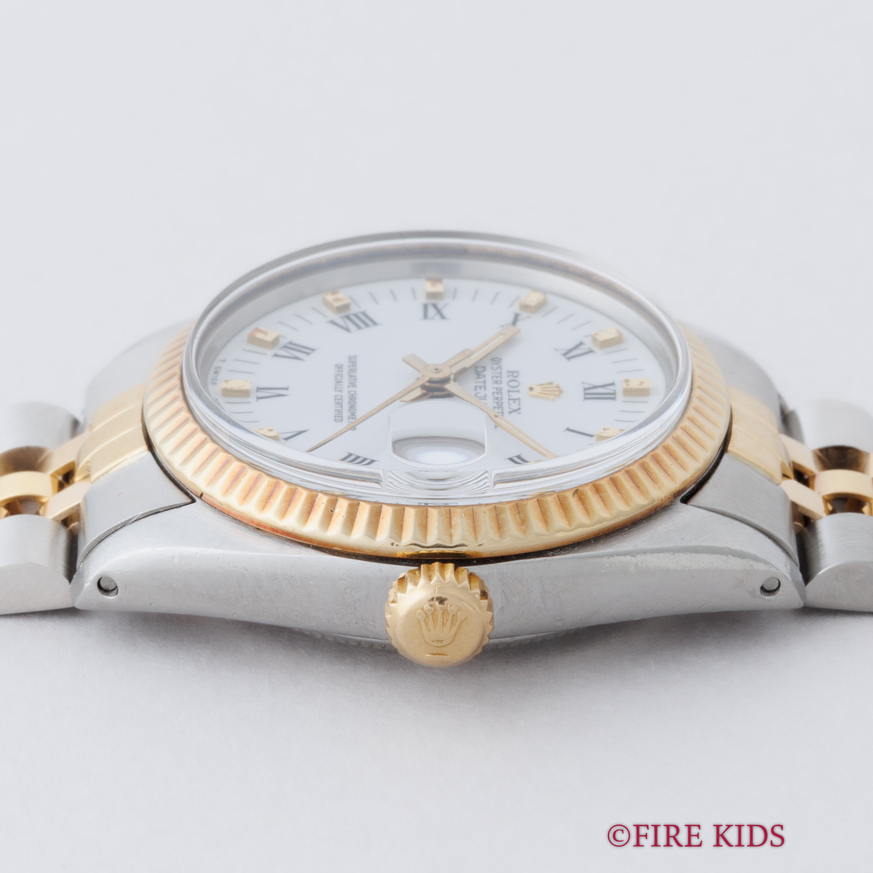 ロレックス 30㎜デイトジャストコンビ 1979年製 ホワイトローマンダイヤル Ref.6827 ギャラ付