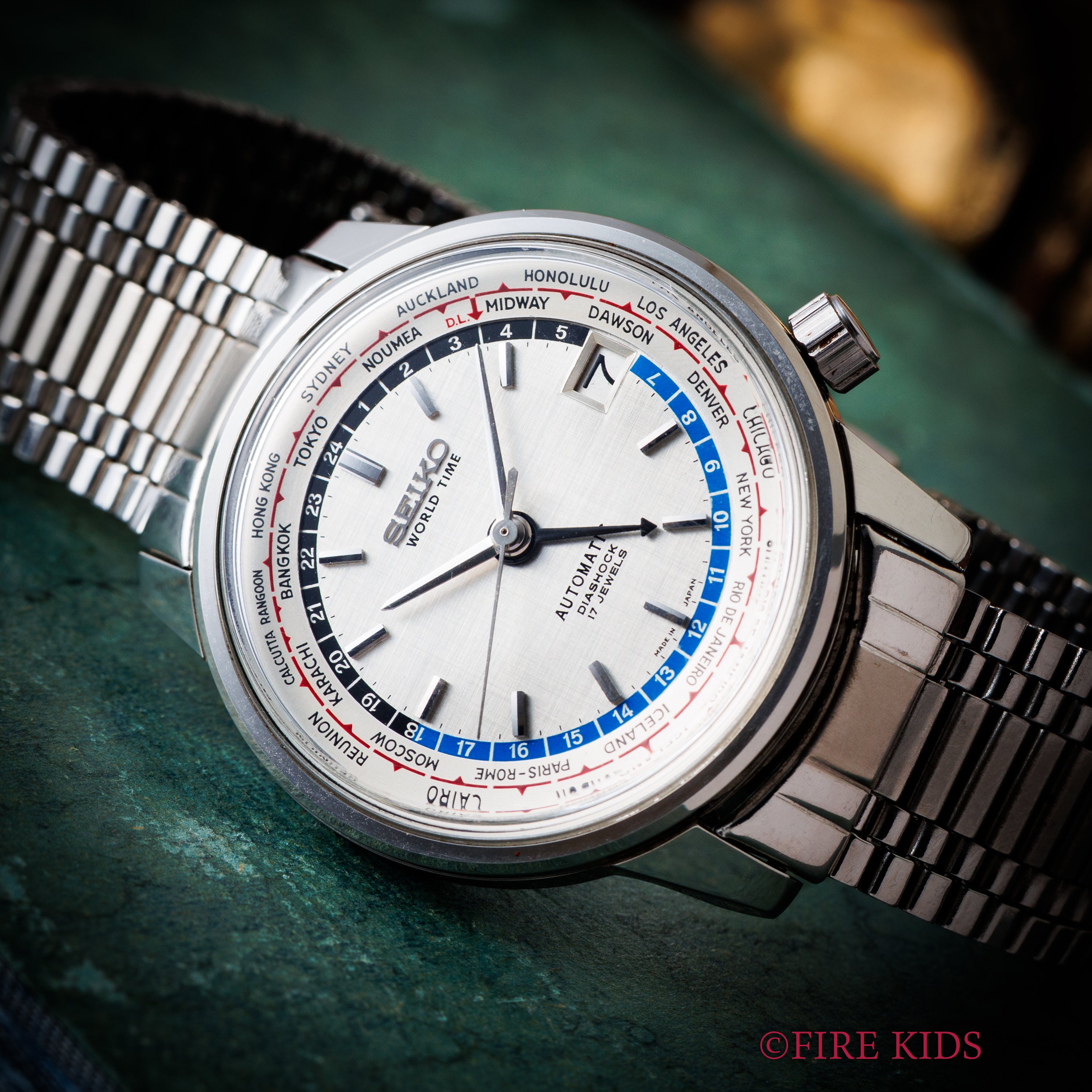 セイコー ワールドタイム1st 1964年製 Ref.6217-7000 聖火マーク オリジナルブレス