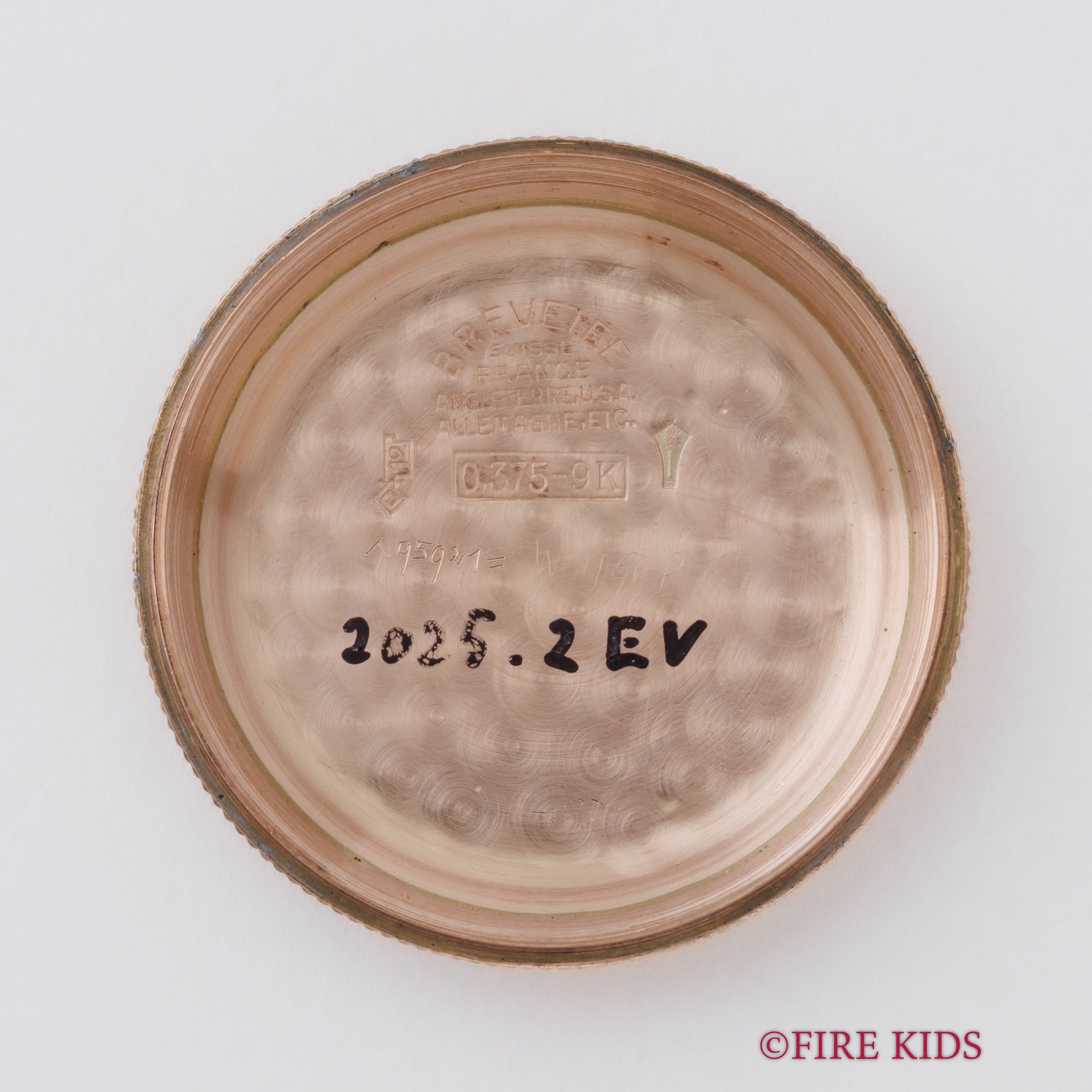 ロレックス 9金無垢ピンクゴールド バブルバック 1938年製 Ref.3372 エンジンターンドベゼル CLEWCOブレス