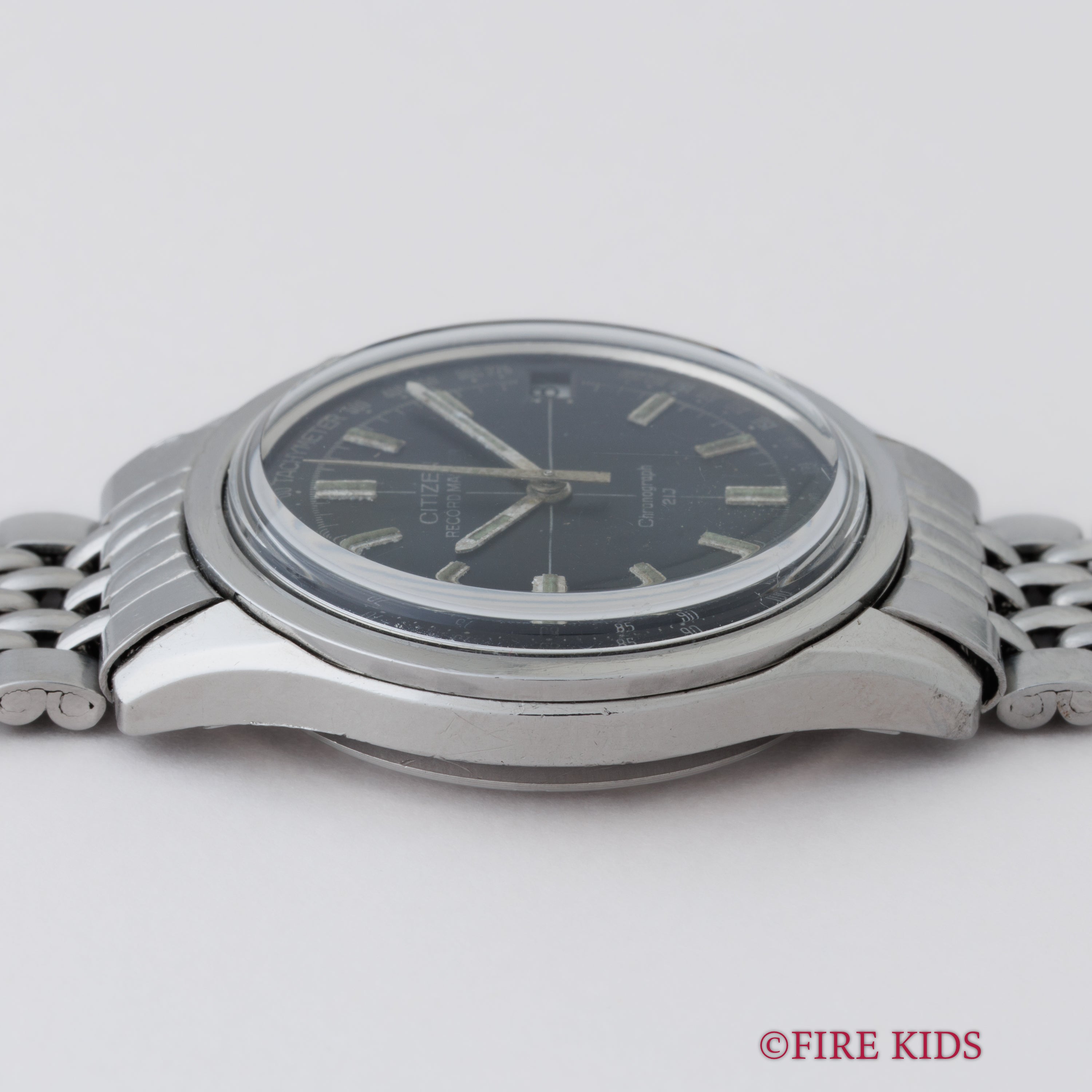 シチズン レコードマスター 1973年製 手巻き ブラックダイヤル フライバック機能付き