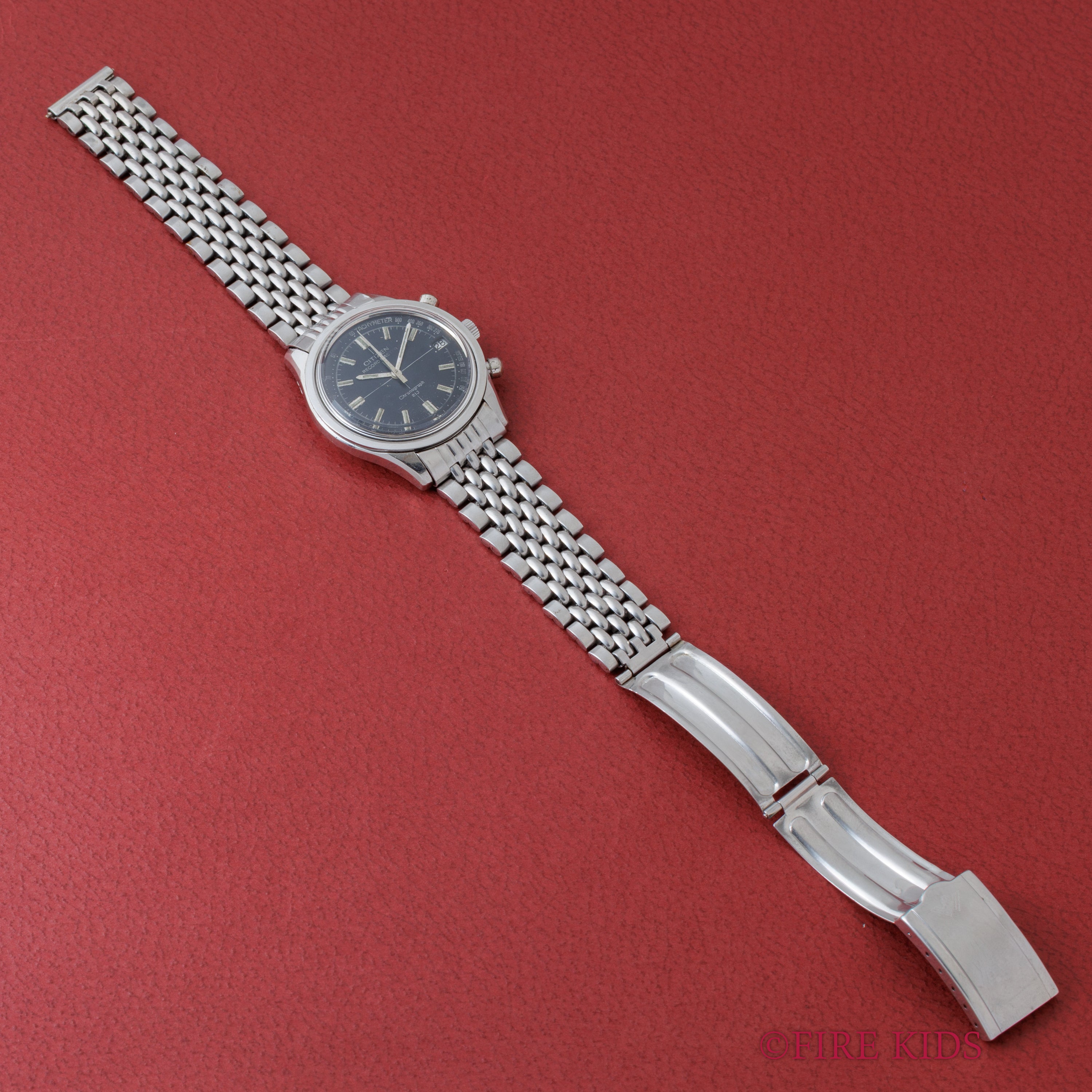 シチズン レコードマスター 1973年製 手巻き ブラックダイヤル フライバック機能付き