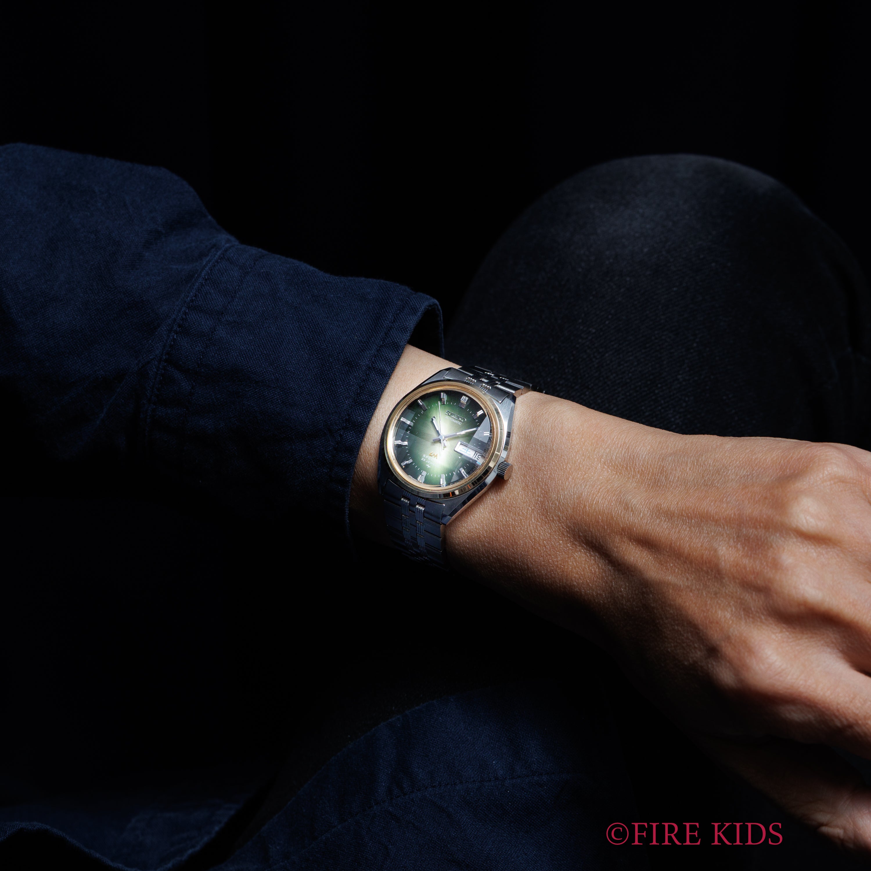 セイコー LMスペシャル Ref.5216-6010 1973年製 グリーングラデーション カットガラス 純正ブレス付き