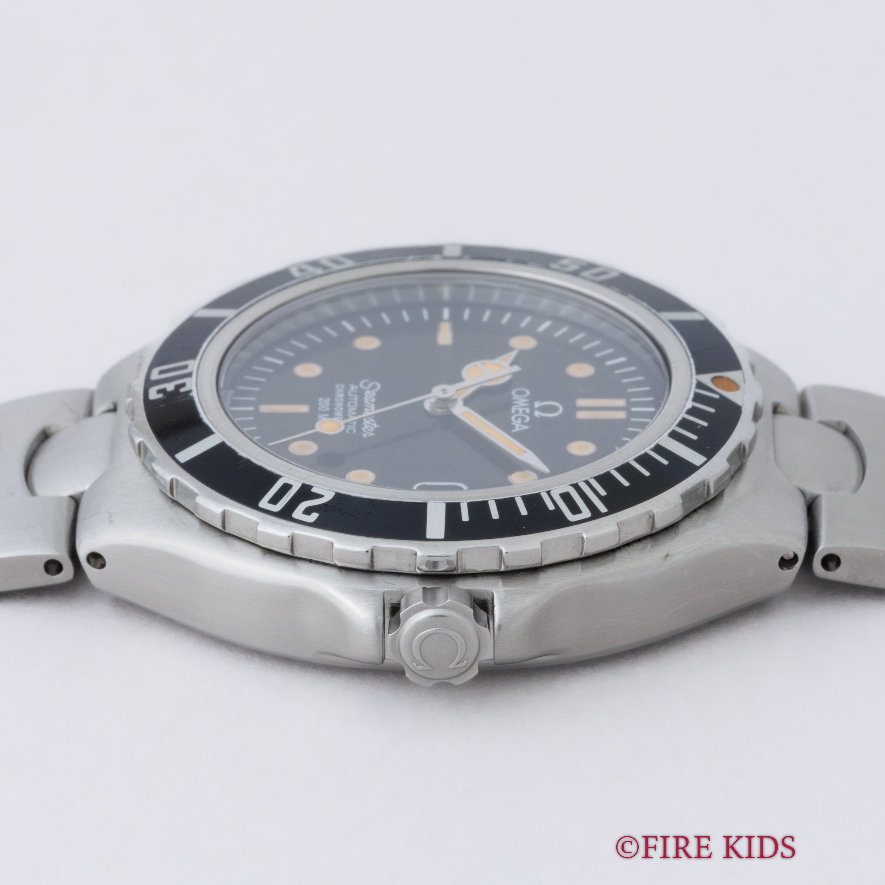 オメガ シーマスター200m プレボンド 36㎜ミッドサイズ メルセデスハンド 1988年製 自動巻き ジェンタデザイン