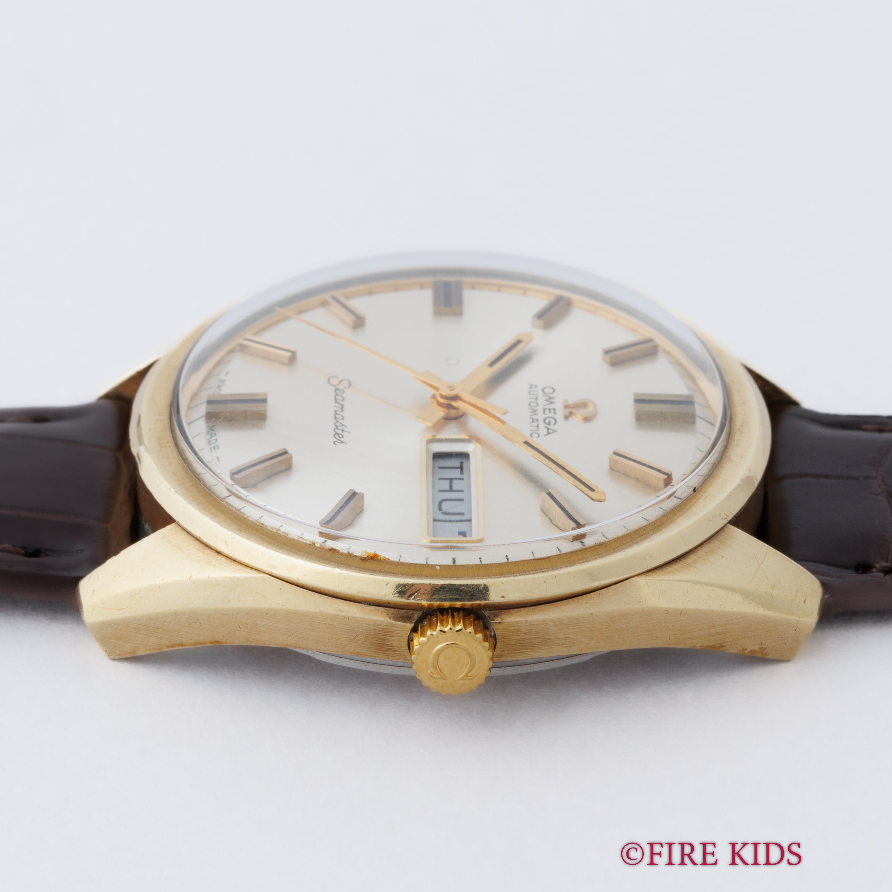 オメガ シーマスター デイデイト トップゴールドケース 1967年製 自動巻き Ref.166.032 Cal.752 純正尾錠