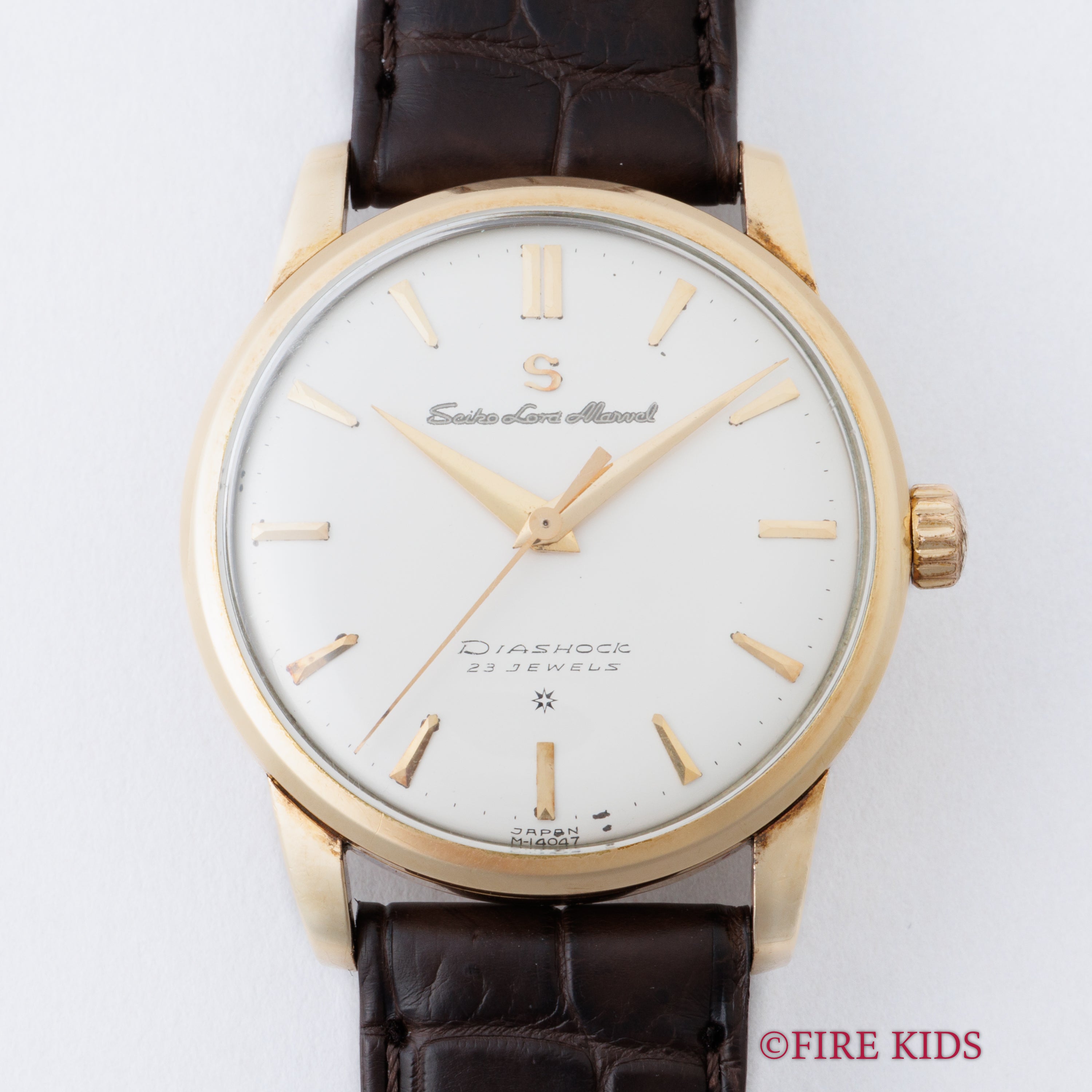 セイコー ロードマーベル 1958年製 Ref.14057 手巻き S蛇 彫文字 SD文字盤 14金張り