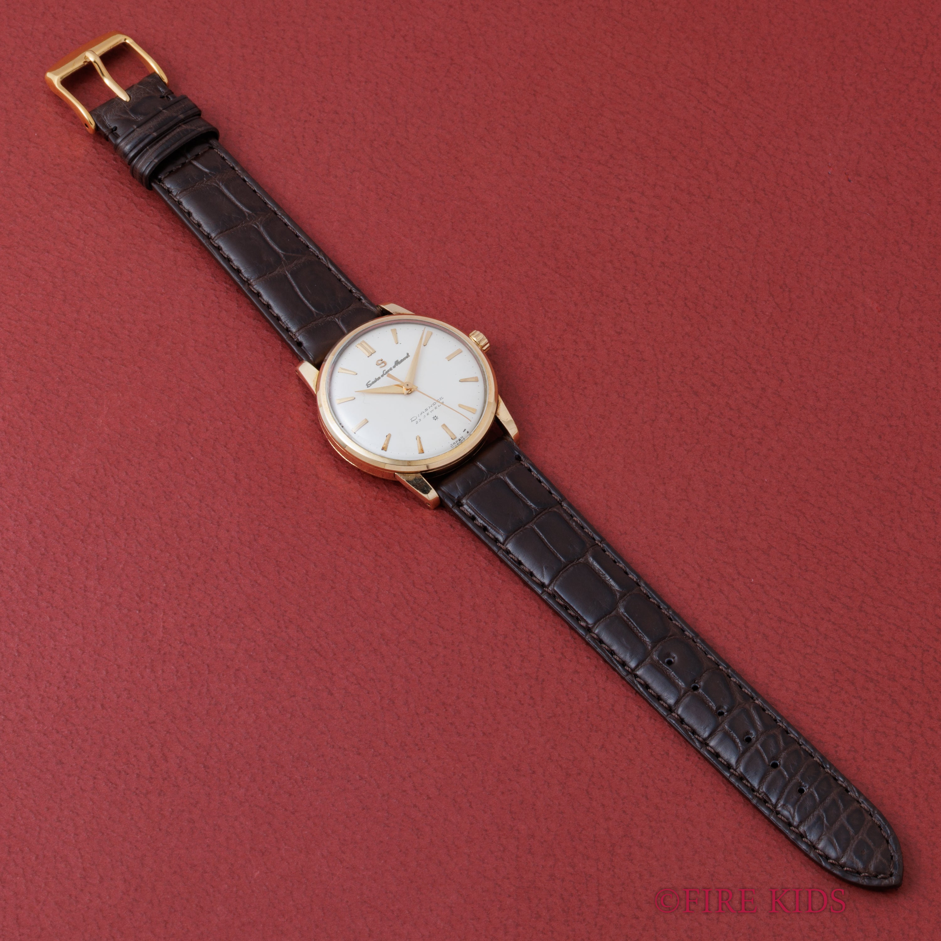 セイコー ロードマーベル 1958年製 Ref.14057 手巻き S蛇 彫文字 SD文字盤 14金張り