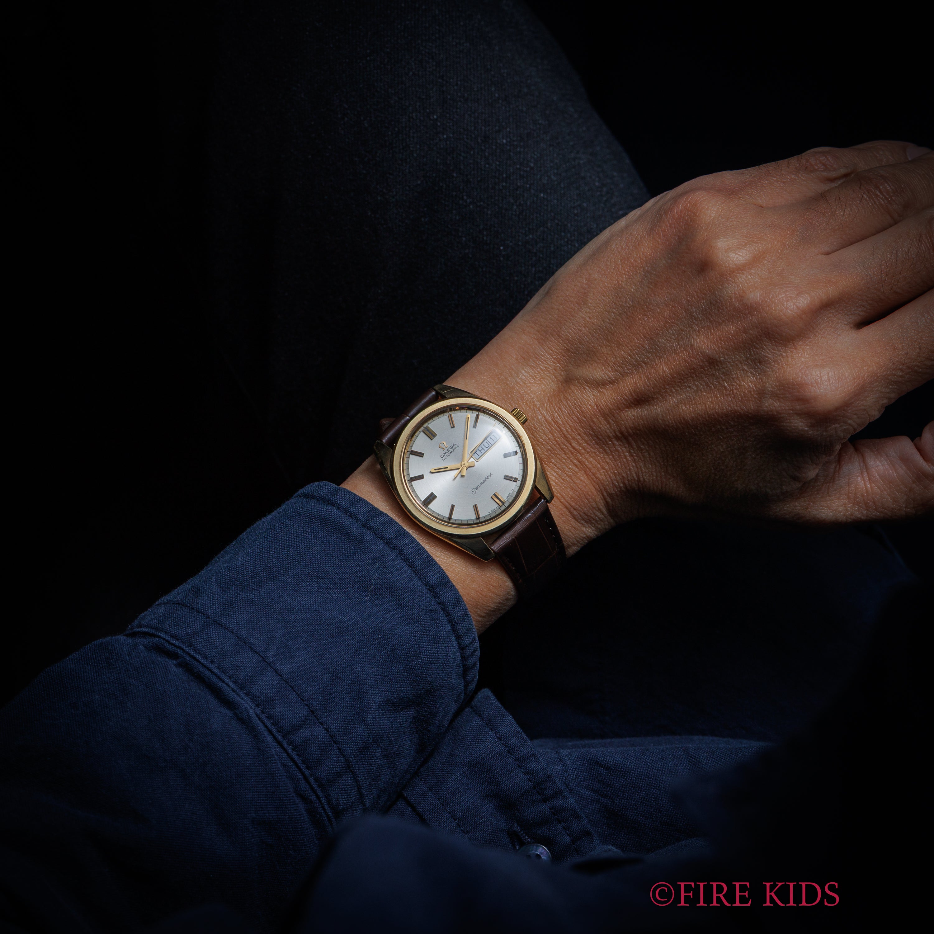 オメガ シーマスター デイデイト トップゴールドケース 1967年製 自動巻き Ref.166.032 Cal.752 純正尾錠