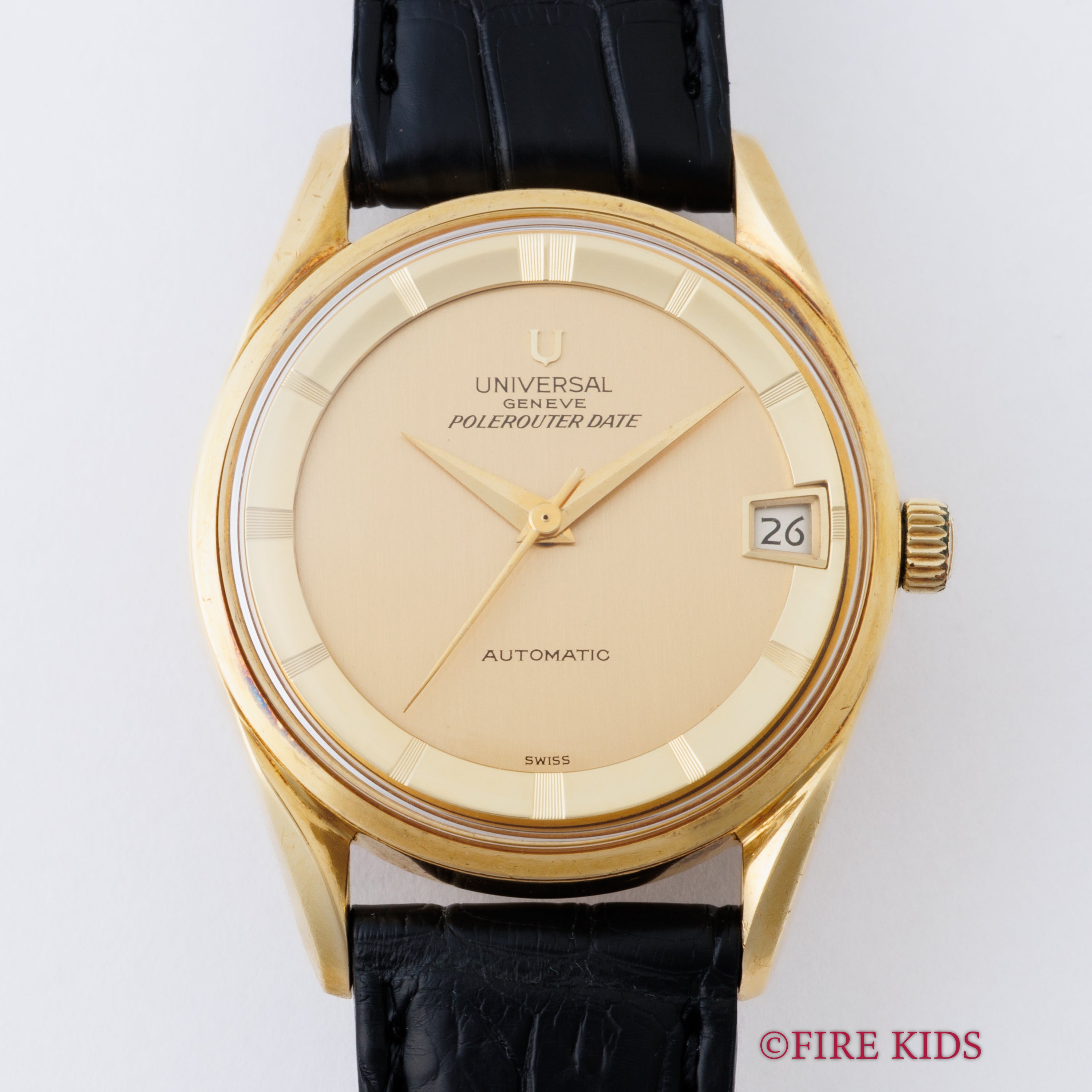 ユニバーサル・ジュネーブ 18金無垢ポールルーター 1960年代製 マイクロローター自動巻 Cal.69 純正GP尾錠