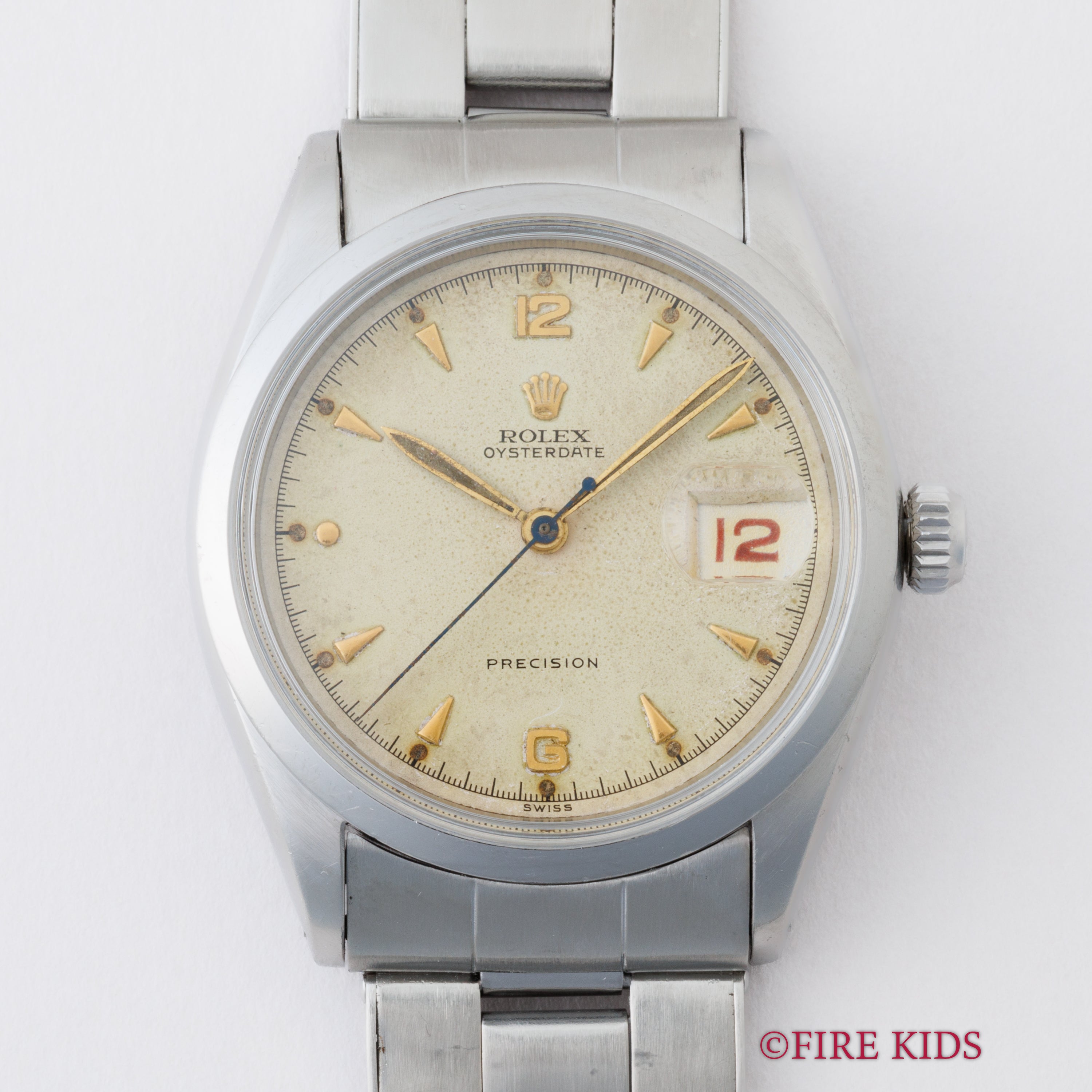 ロレックス オイスターデイト 1953年製 赤カレンダー Ref.6294 純正ブレス付き