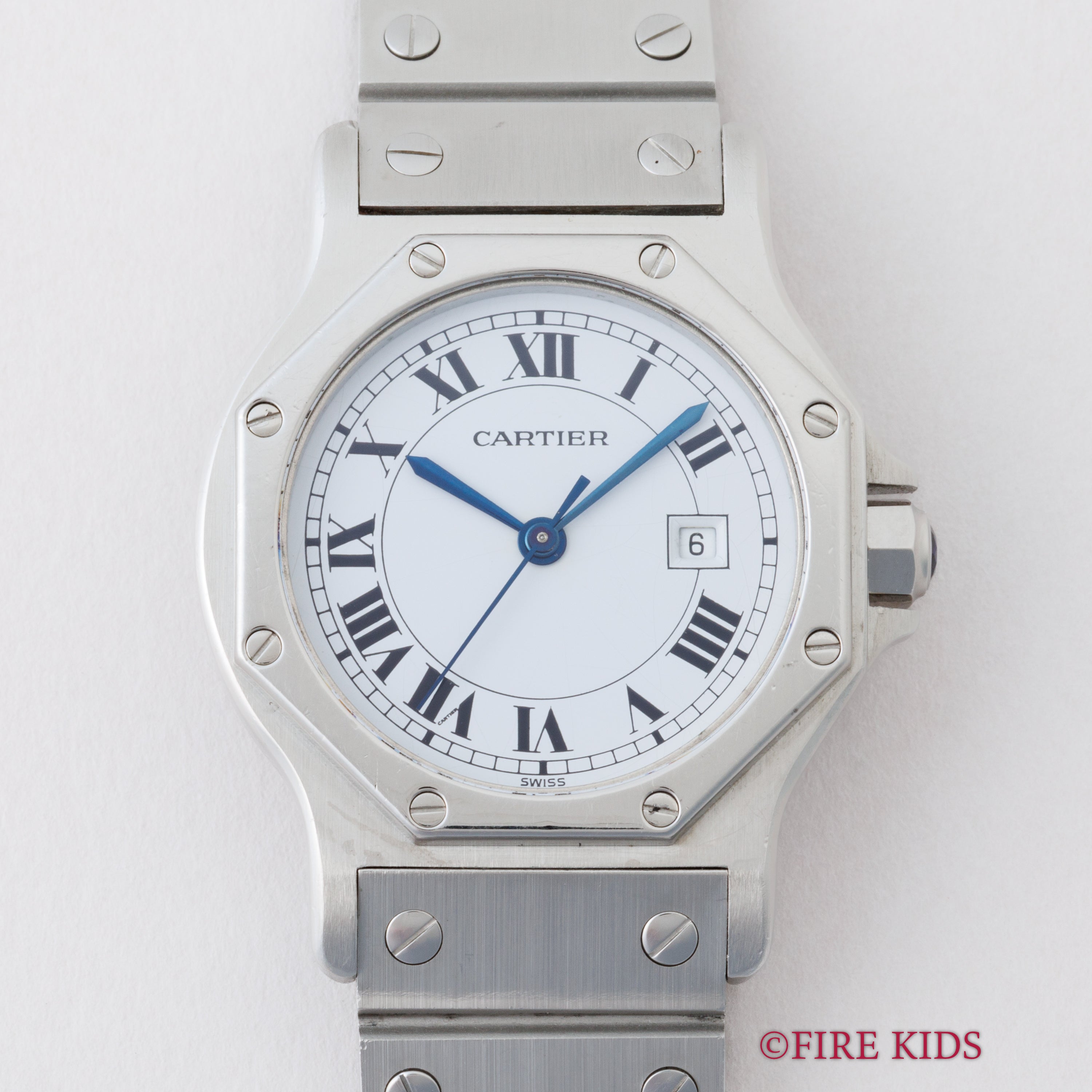 カルティエ サントス オクタゴン 1980年代製 Ref.2965 LMサイズ SS ホワイトローマンダイヤル