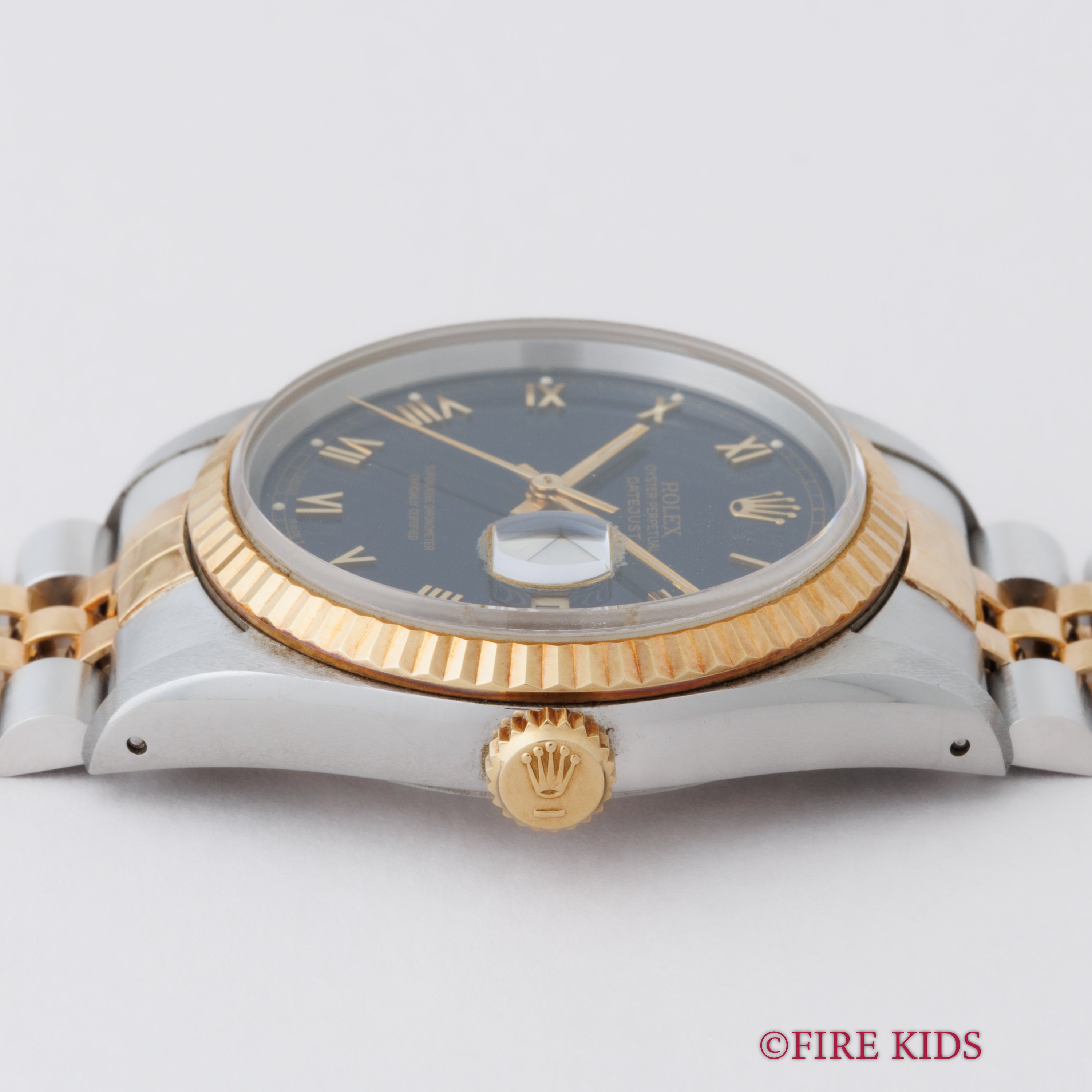 ロレックス デイトジャスト 1991年製 ブルーローマンダイヤル 純正コンビジュビリーブレス Ref.16233 Cal.3155 ギャラ付き